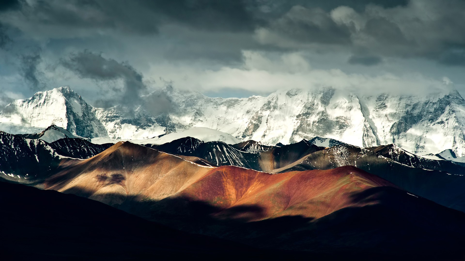 mountains, clouds, hills, nature, landscape, HD Wallpaper