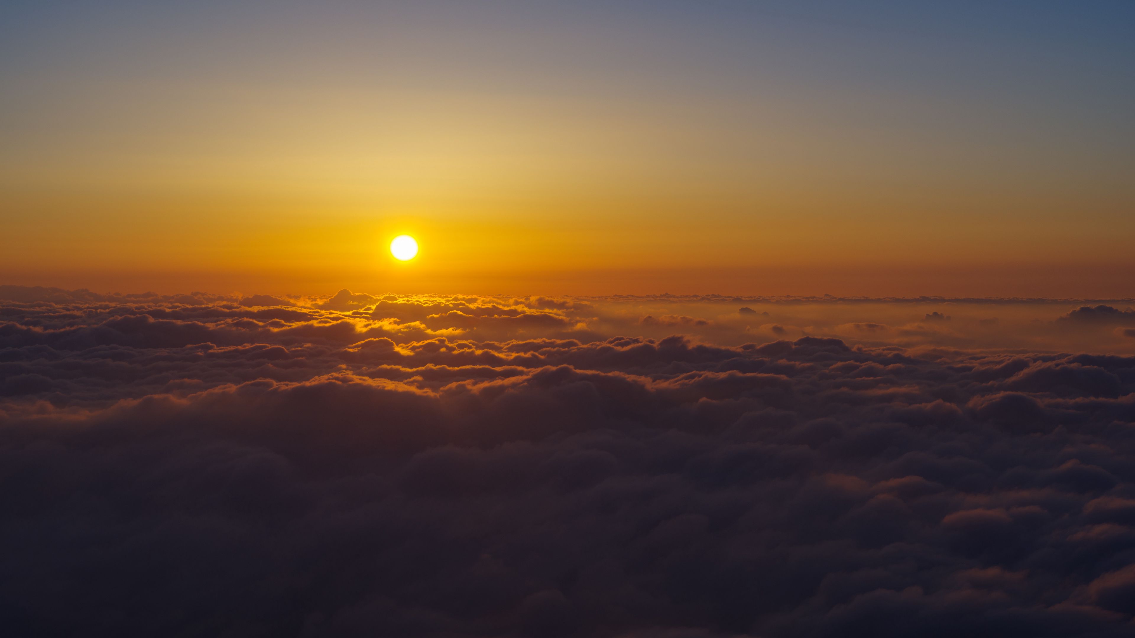 sun, sky, clouds, sunset, 4k, HD Wallpaper