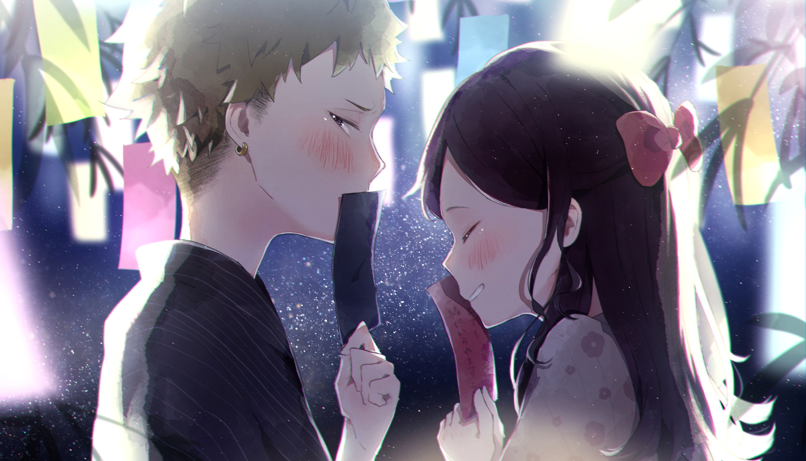 hair accessories, earring, sparkles, anime, HD Wallpaper