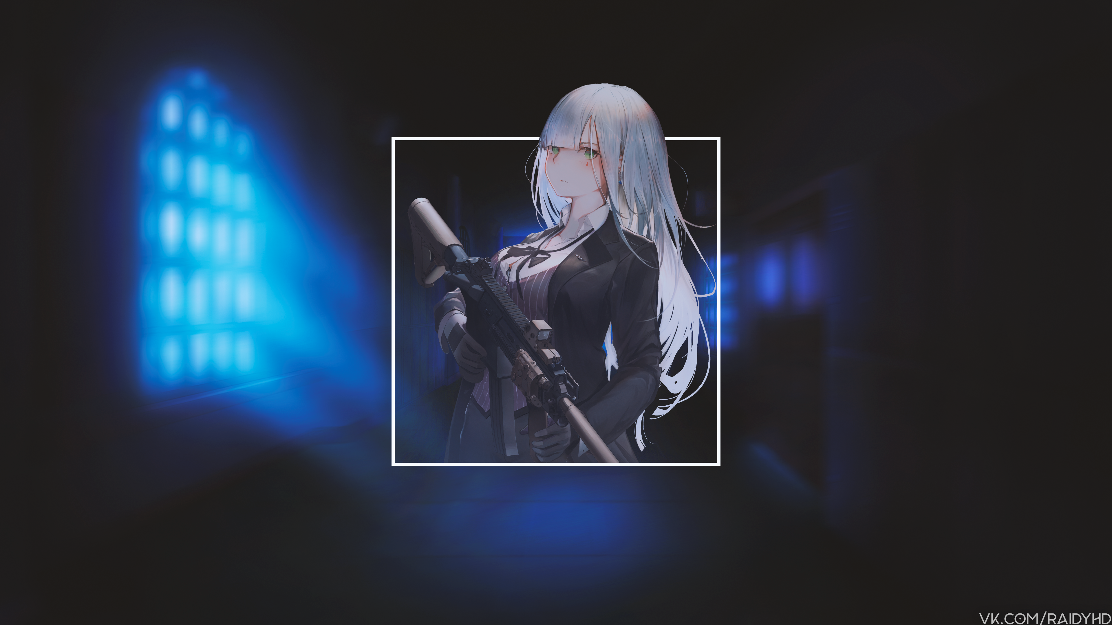 anime, anime girls, picture-in-picture, Girls Frontline, HK416, HK416 (Girls Frontline), HK416 (Girls Frontline), HD Wallpaper