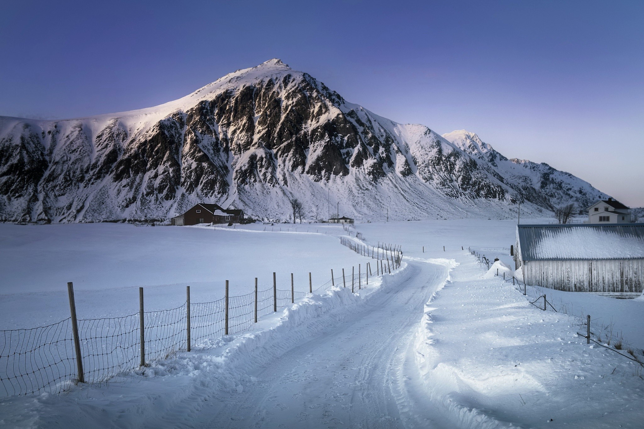 road, winter, mountains, nature, snow, HD Wallpaper