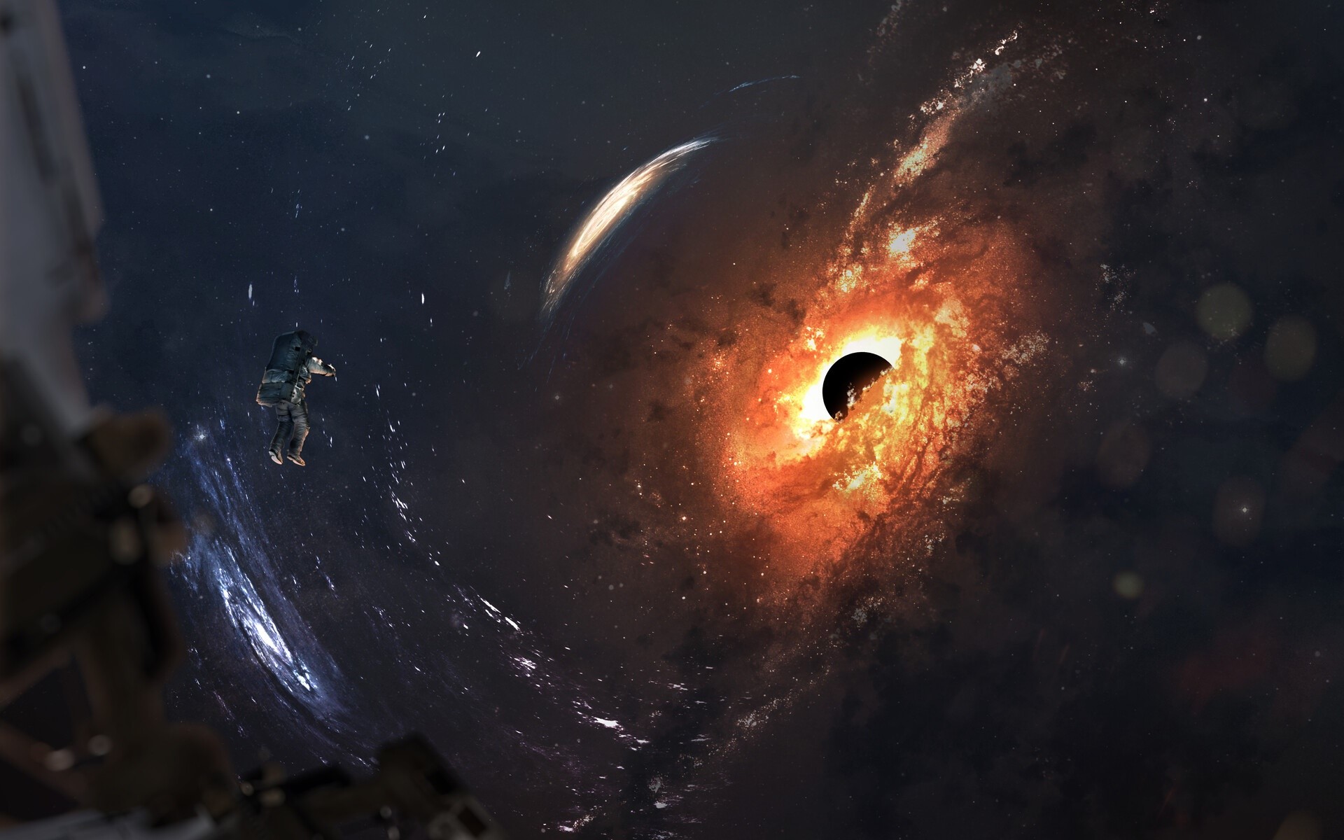 black holes, space, space art, digital art, Vadim Sadovski, HD Wallpaper
