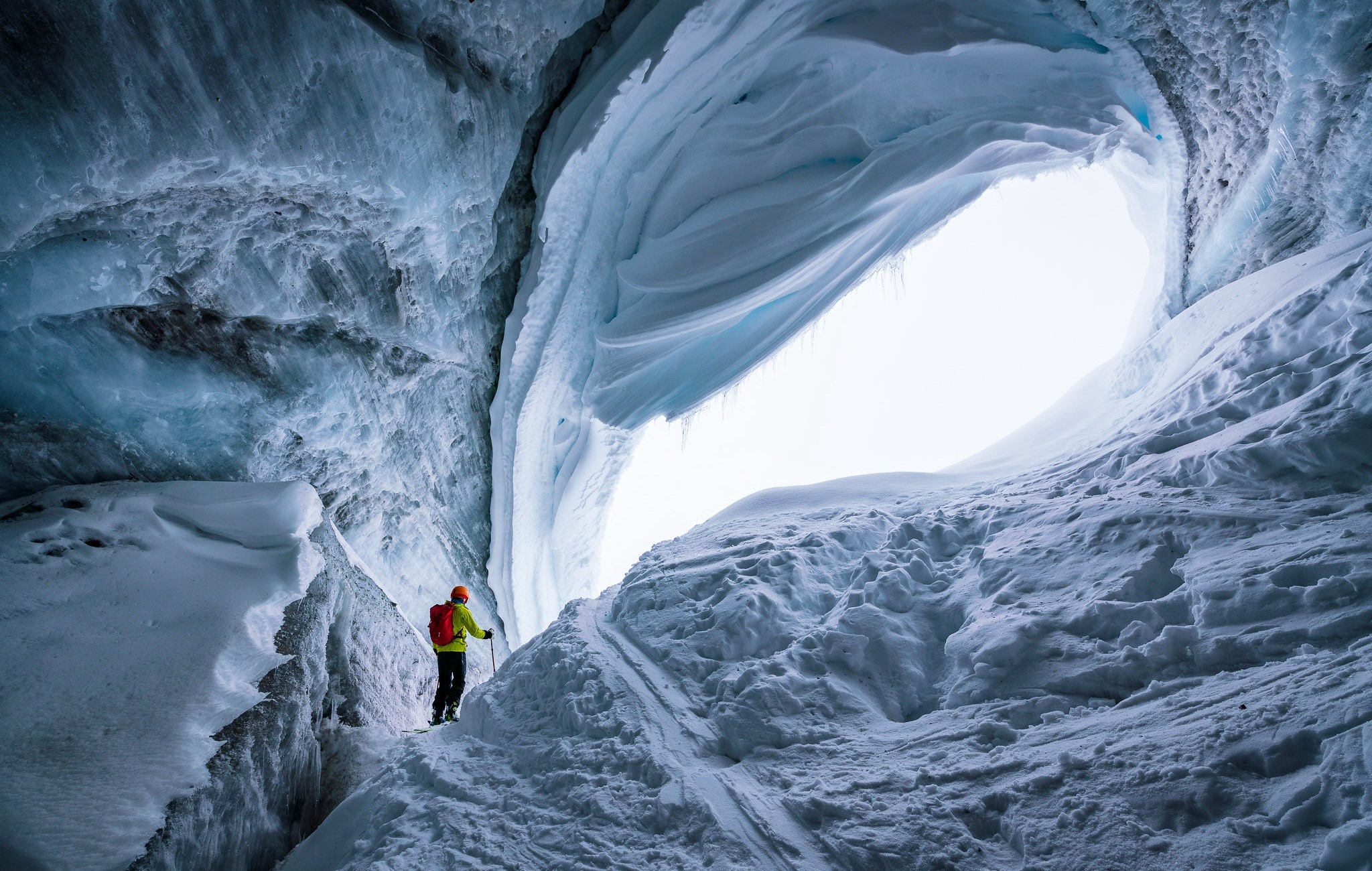 cave, ice, nature, snow, HD Wallpaper