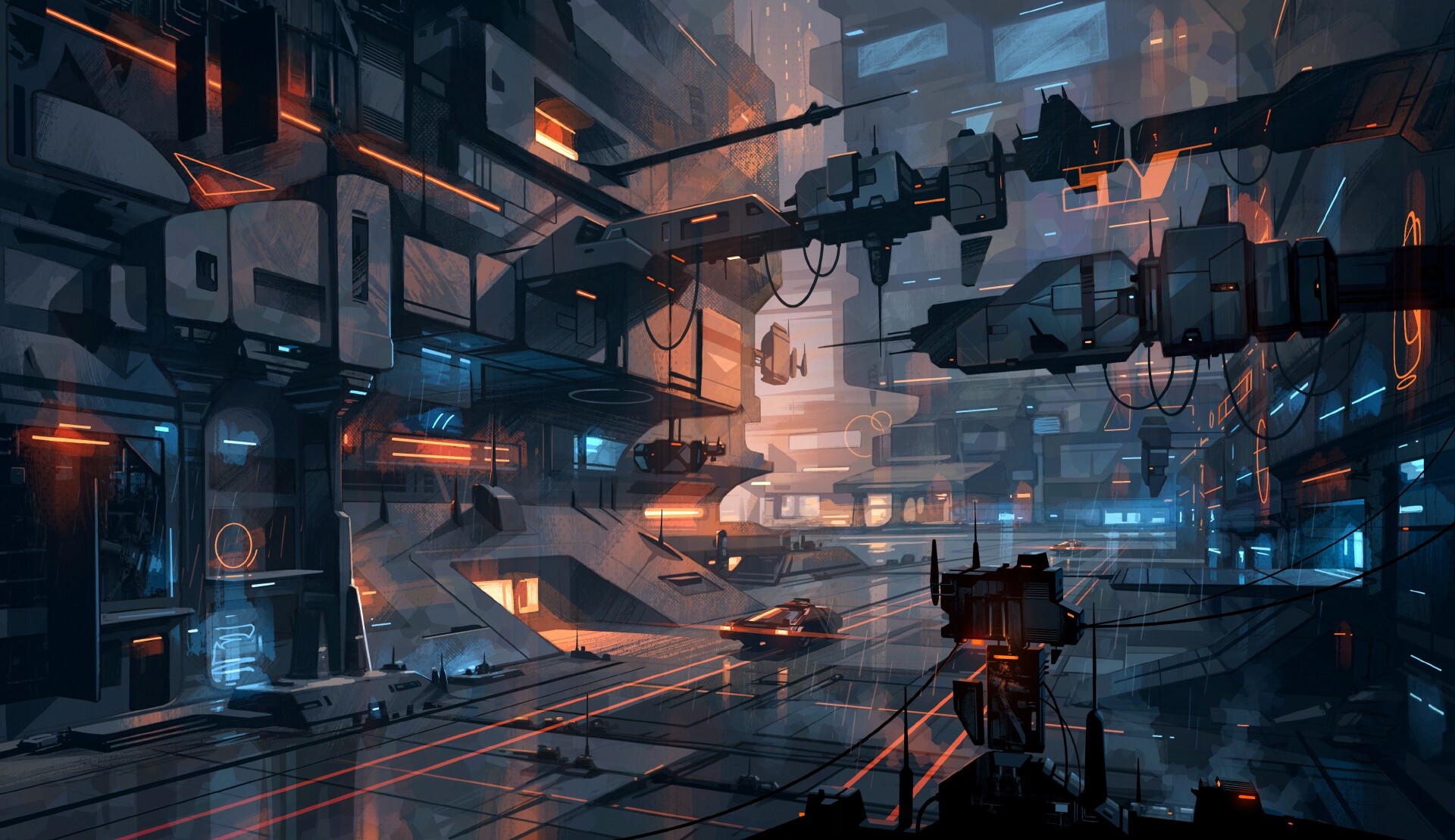 futuristic, digital art, futuristic city, HD Wallpaper