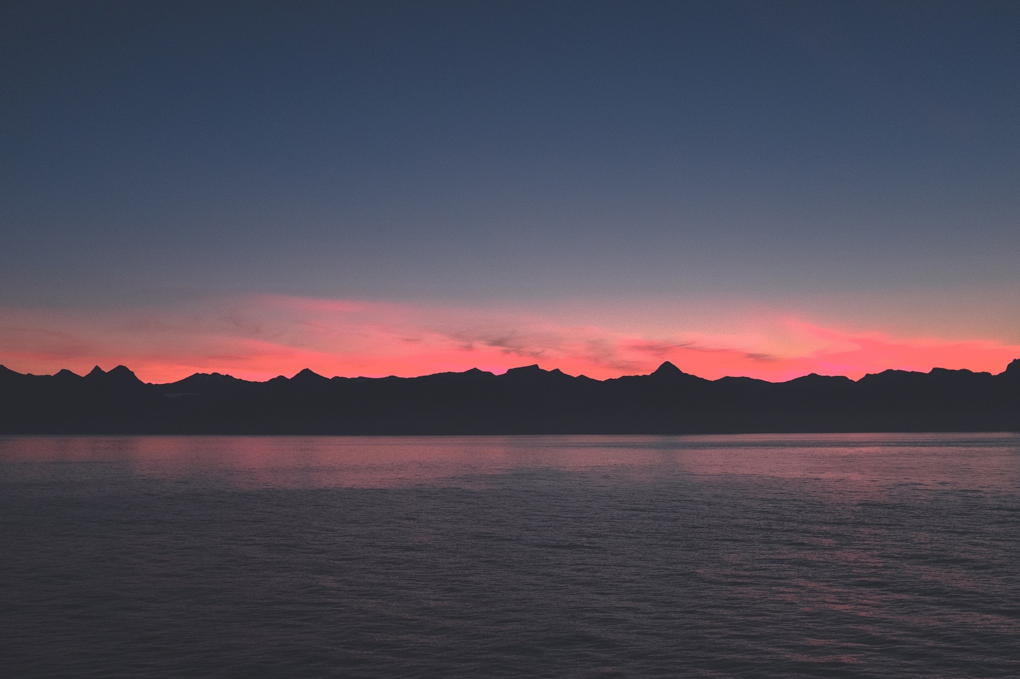 sunset, landscape, sea, silhouette, HD Wallpaper