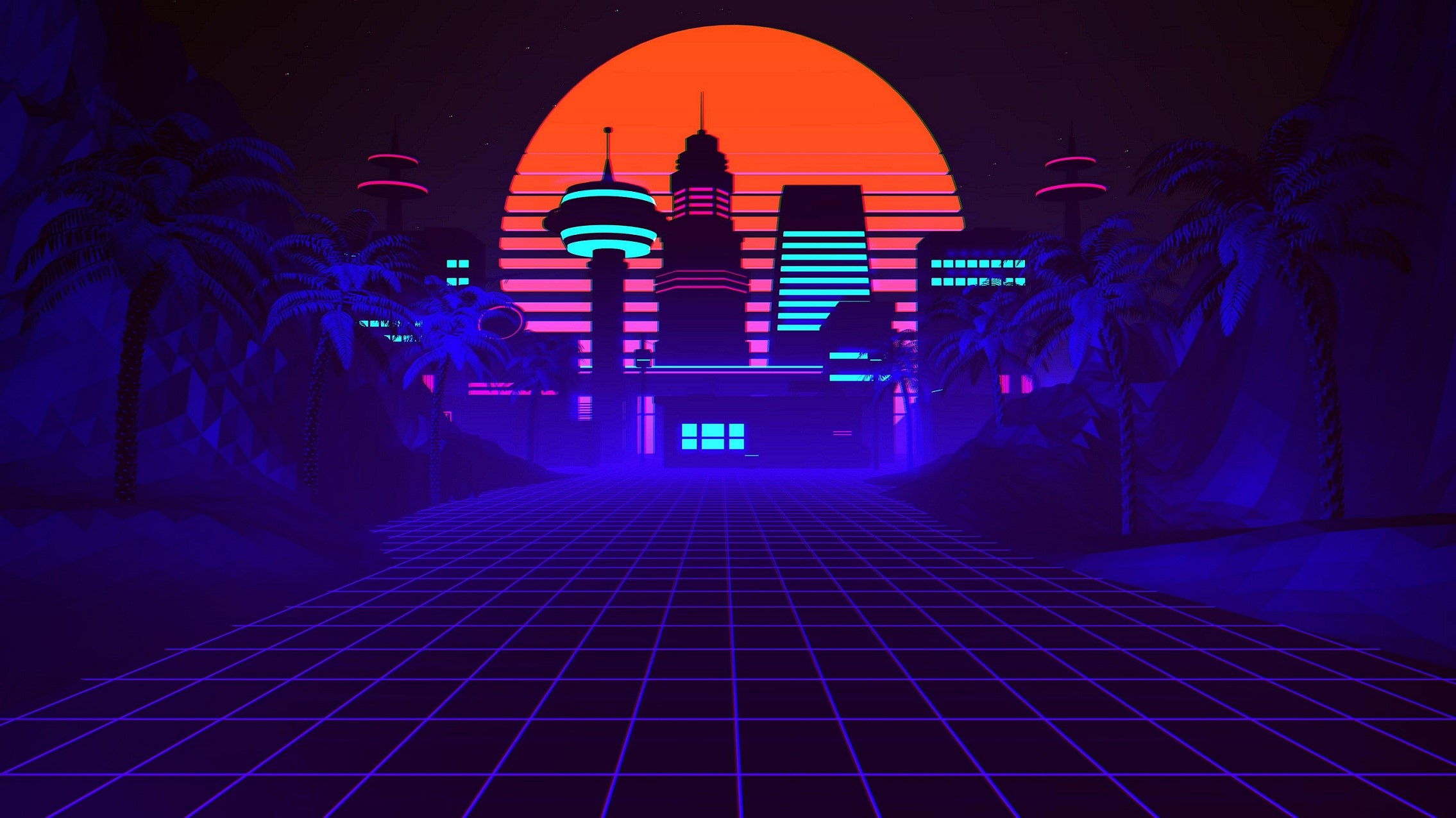 artwork, tower, Retro style, HD Wallpaper
