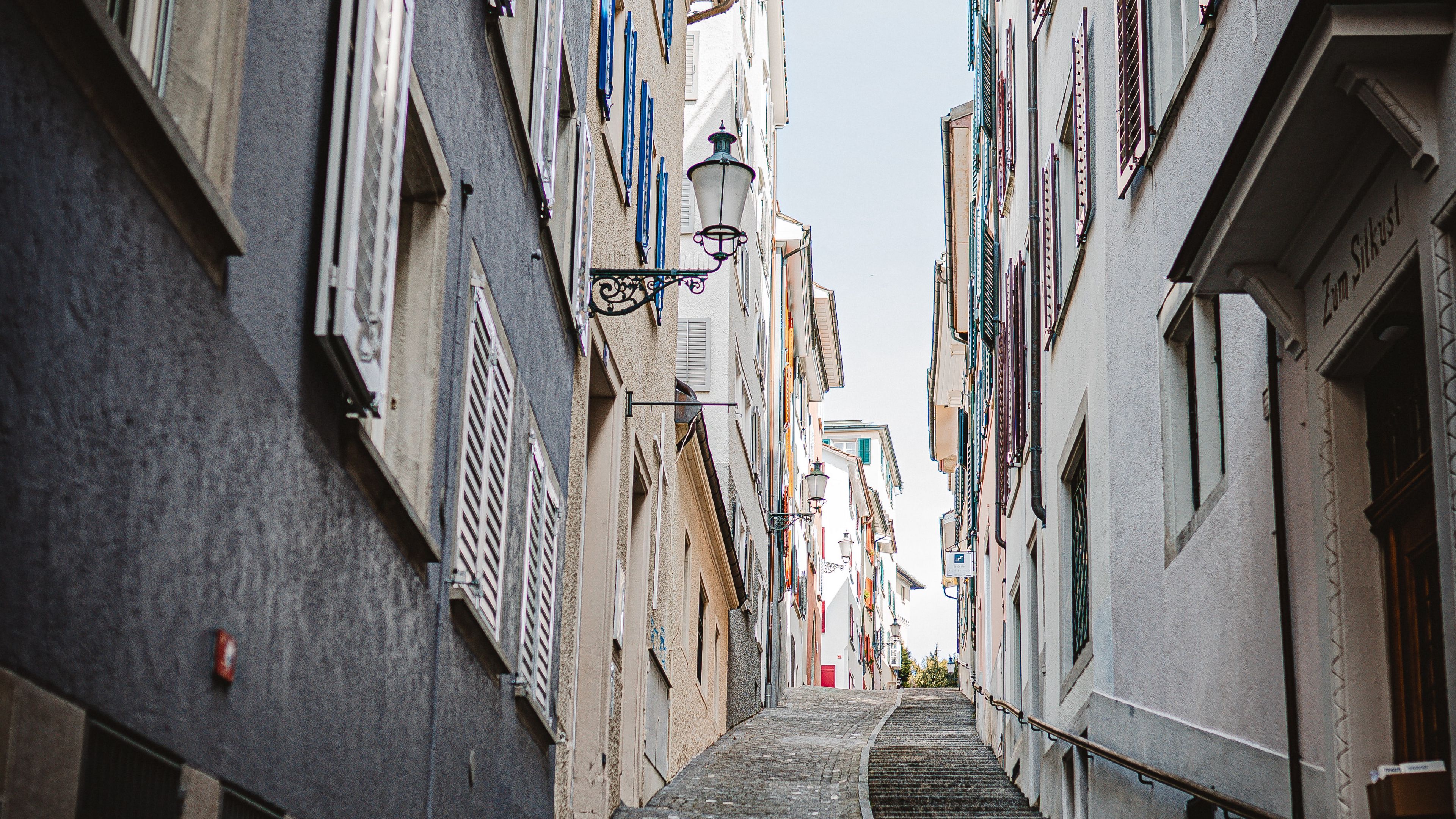 street, stairs, buildings, 4k, HD Wallpaper