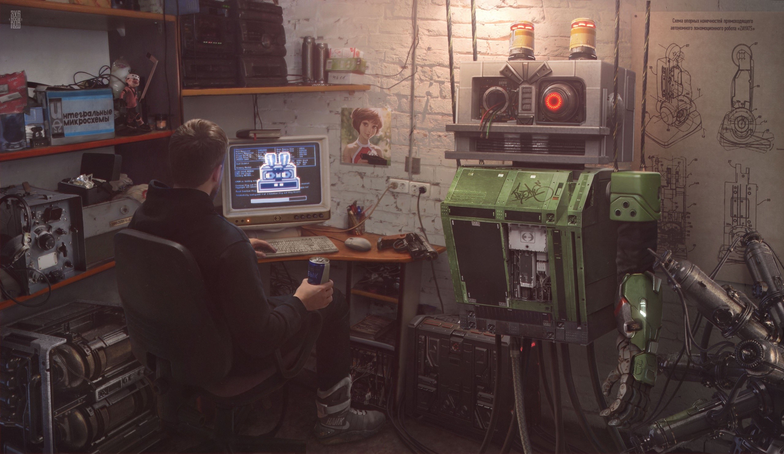 cyberpunk, robot, futuristic, HD Wallpaper