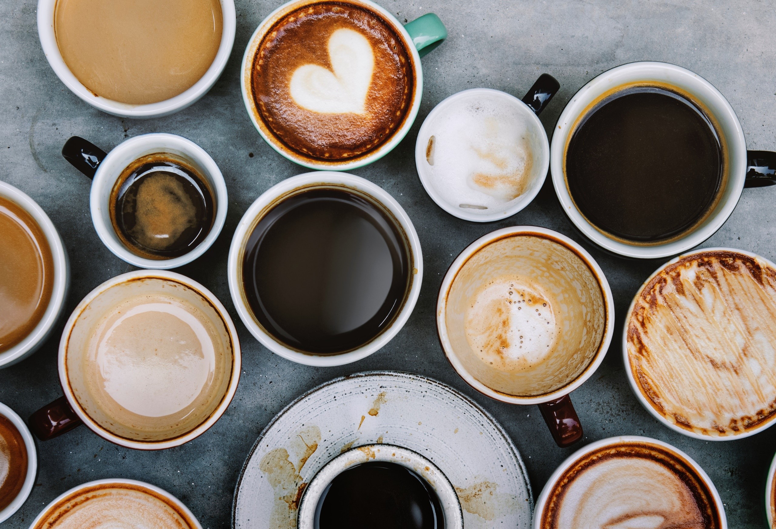 coffee, food, cup, heart, top view, foam, drink, HD Wallpaper