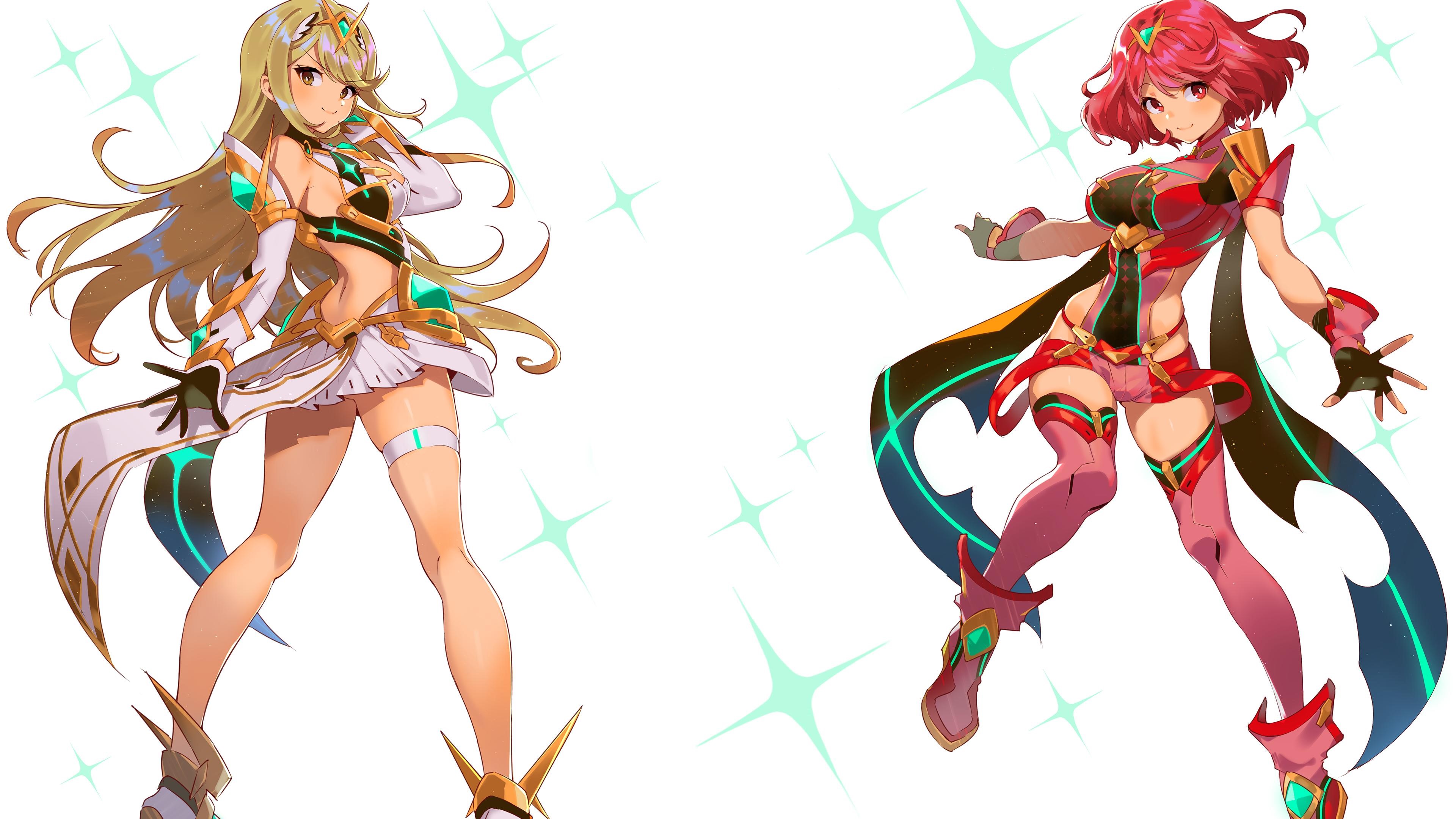 Hikari (Xenoblade Chronicles 2), Homura (Xenoblade 2), Xenoblade Chronicles 2, blonde, pink hair, HD Wallpaper