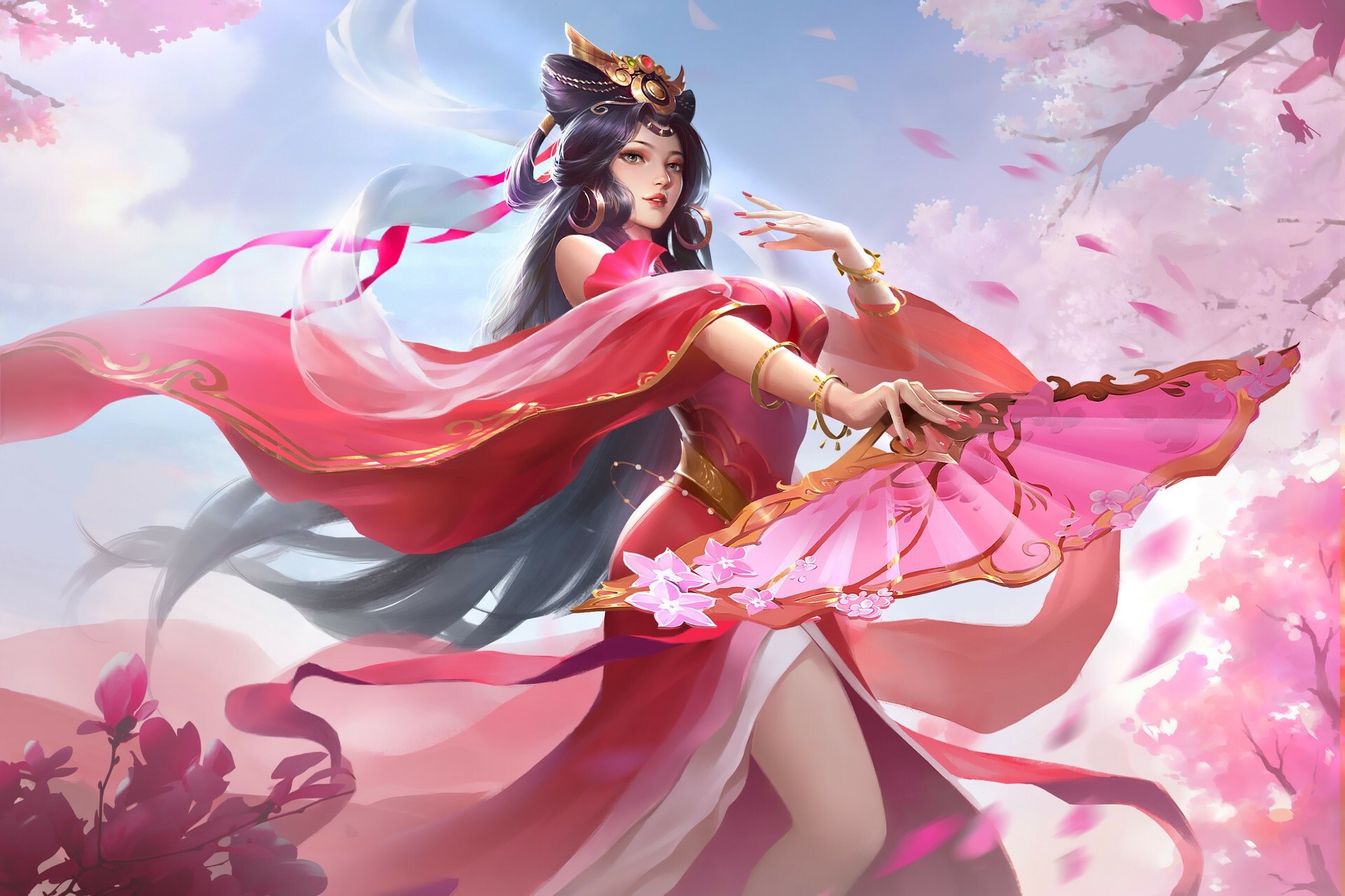 anime girls, anime, fantasy girl, Chinese dress, HD Wallpaper