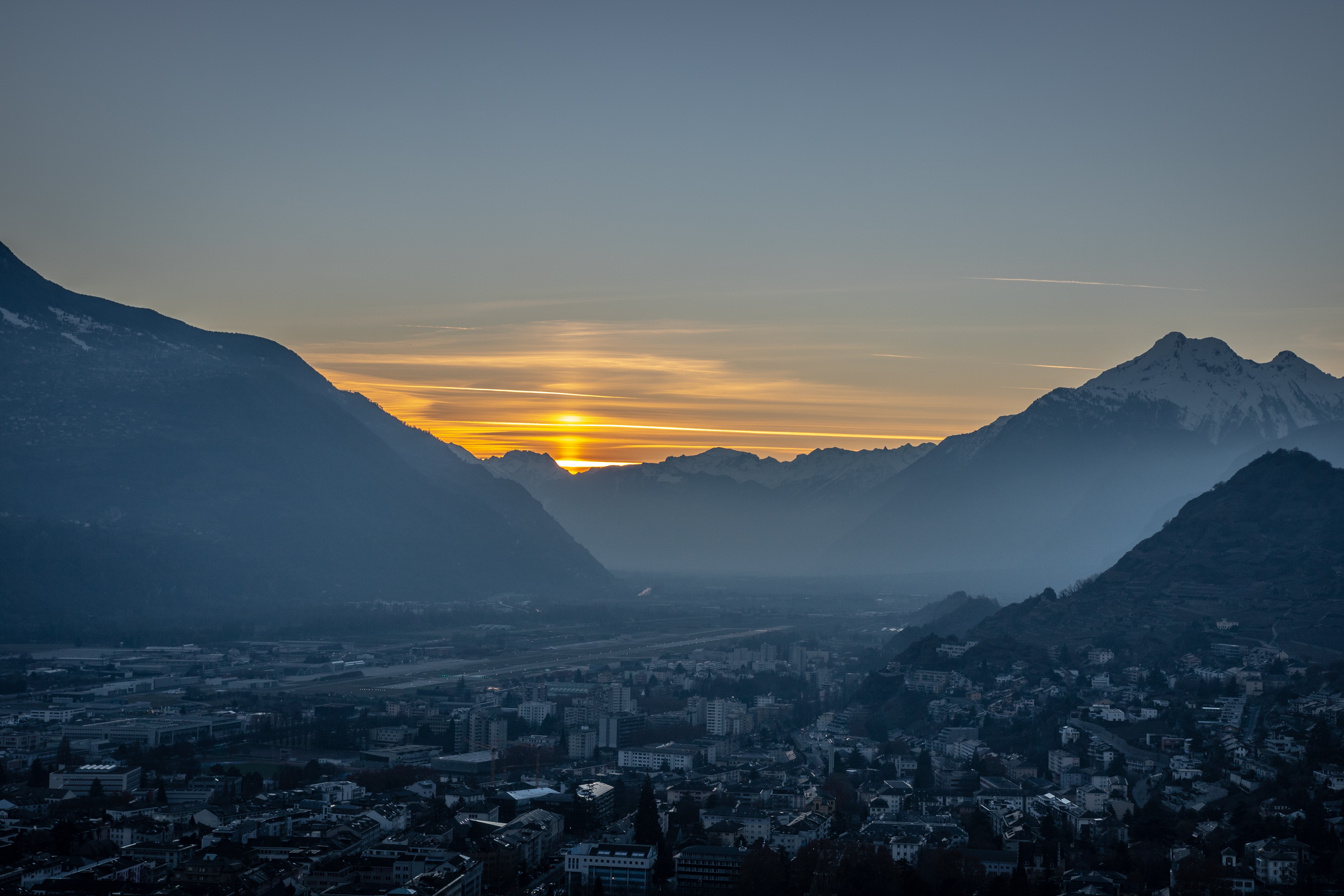 Switzerland, landscape, nature, Swiss Alps, sunset, HD Wallpaper