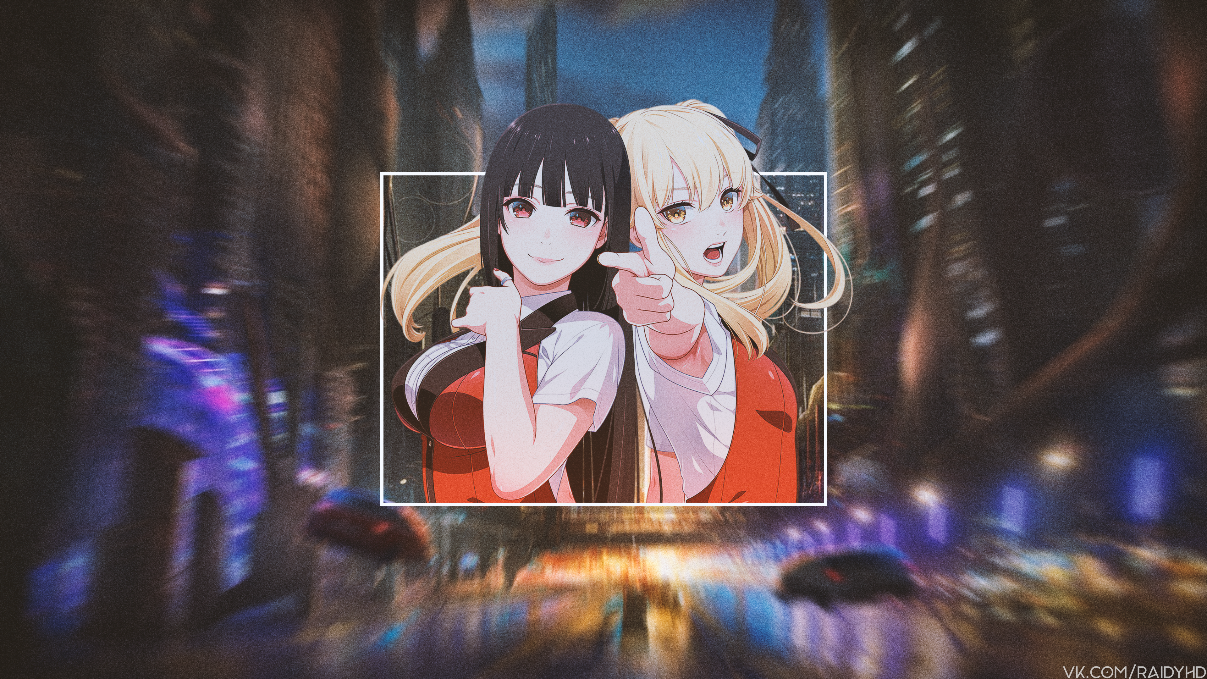 anime, anime girls, picture-in-picture, Saotome Meari, Jabami Yumeko, Kakegurui, HD Wallpaper
