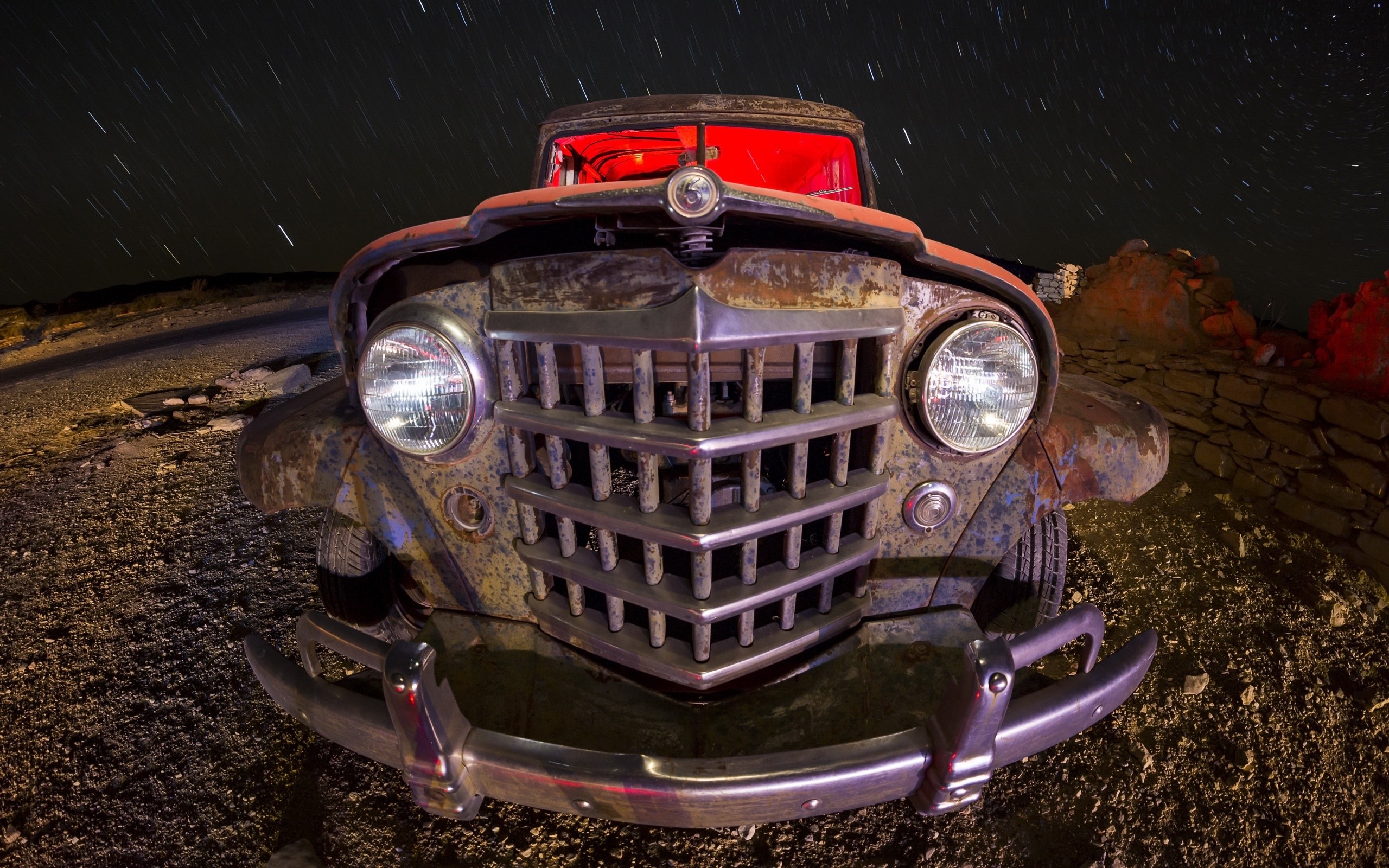 night sky, car, vehicle, HD Wallpaper