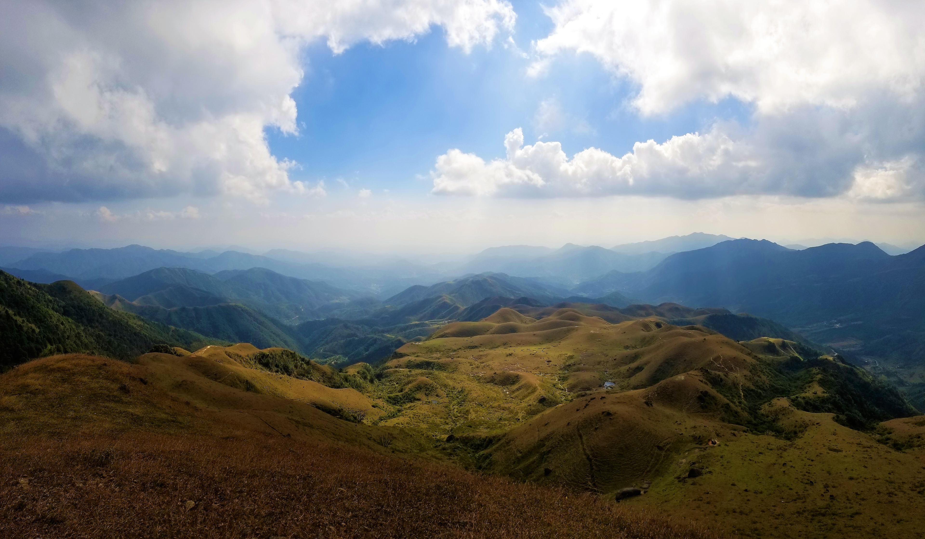 landscape, mountain top, nature, mountains, sky, clouds, HD Wallpaper