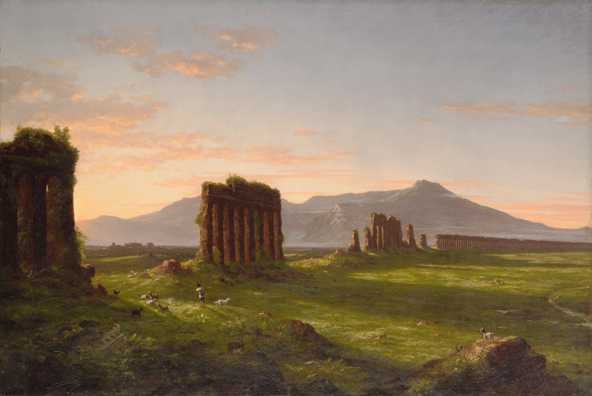 landscape, painting, ruins, artwork, HD Wallpaper