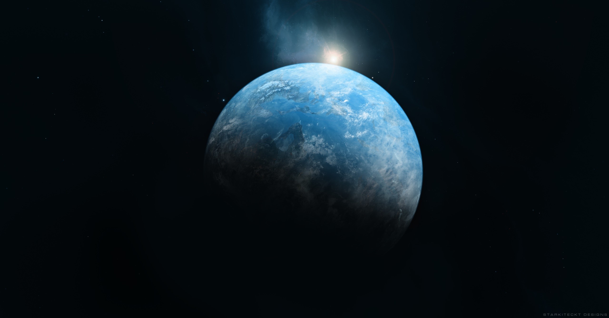 space, space art, planet, digital art, Starkiteckt, HD Wallpaper