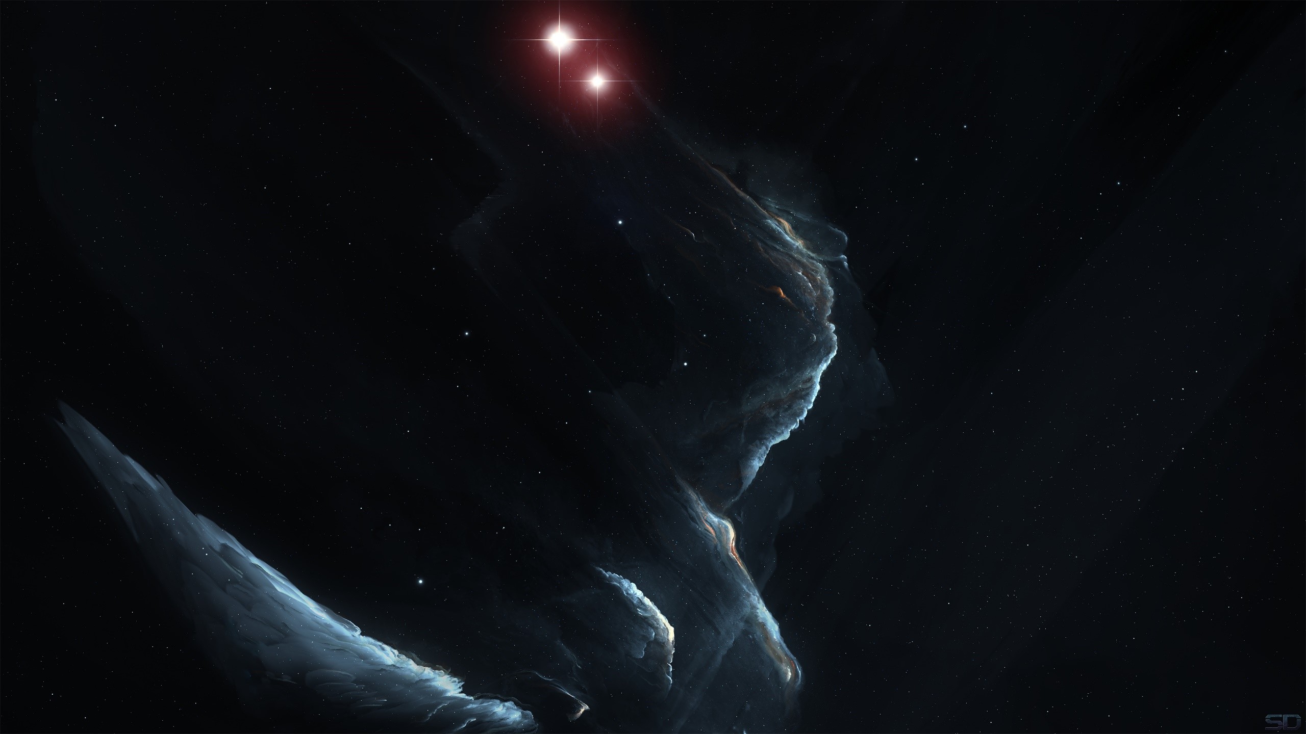 nebula, space, space art, digital art, Starkiteckt, HD Wallpaper
