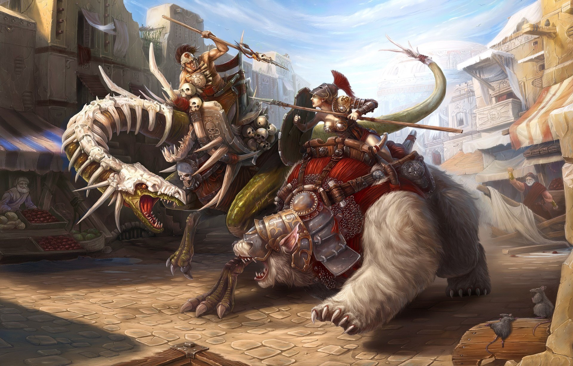 artwork, Fantasy Men, fantasy girl, fantasy art, creature, HD Wallpaper