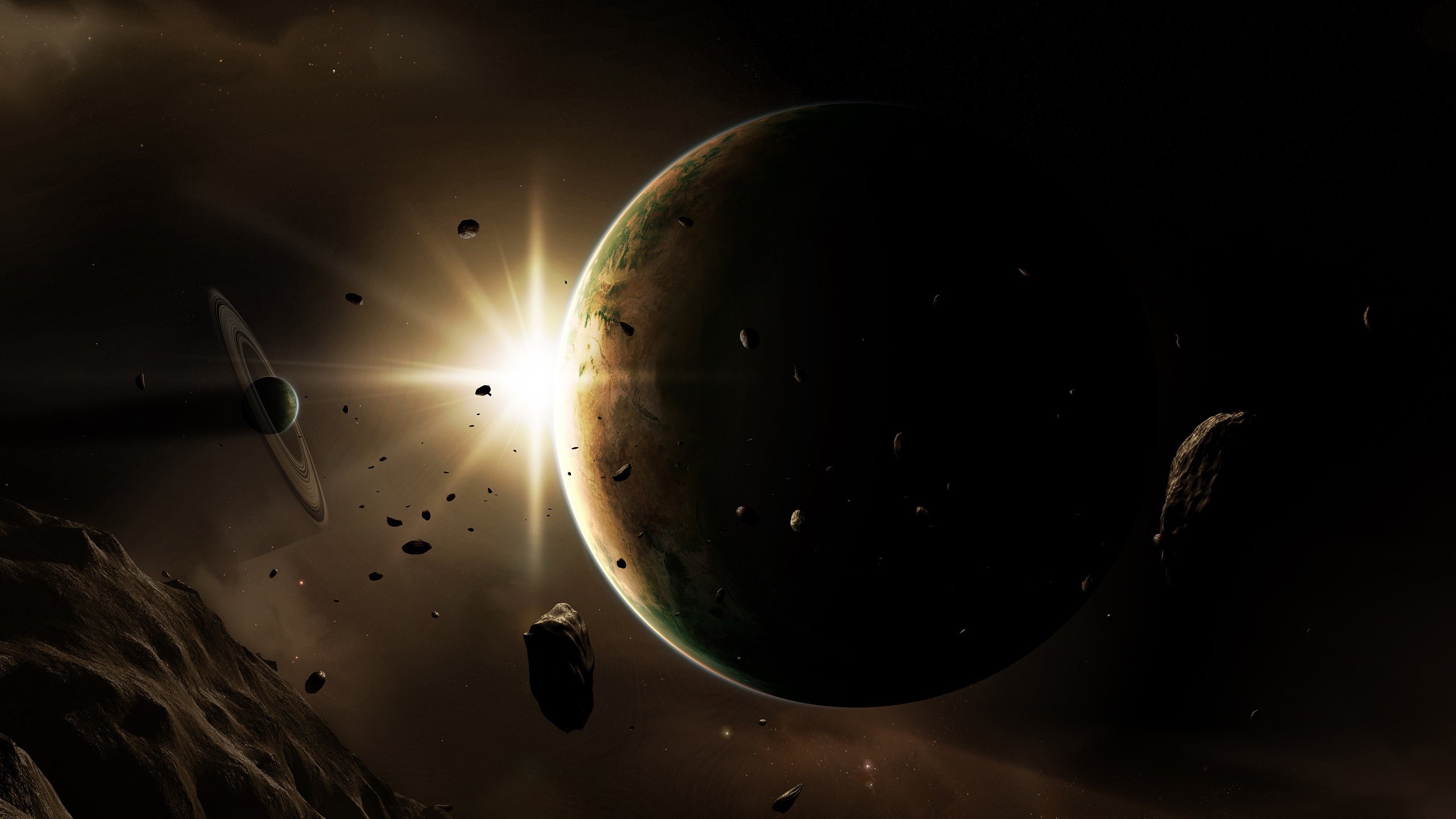 planet, space, space art, digital art, HD Wallpaper