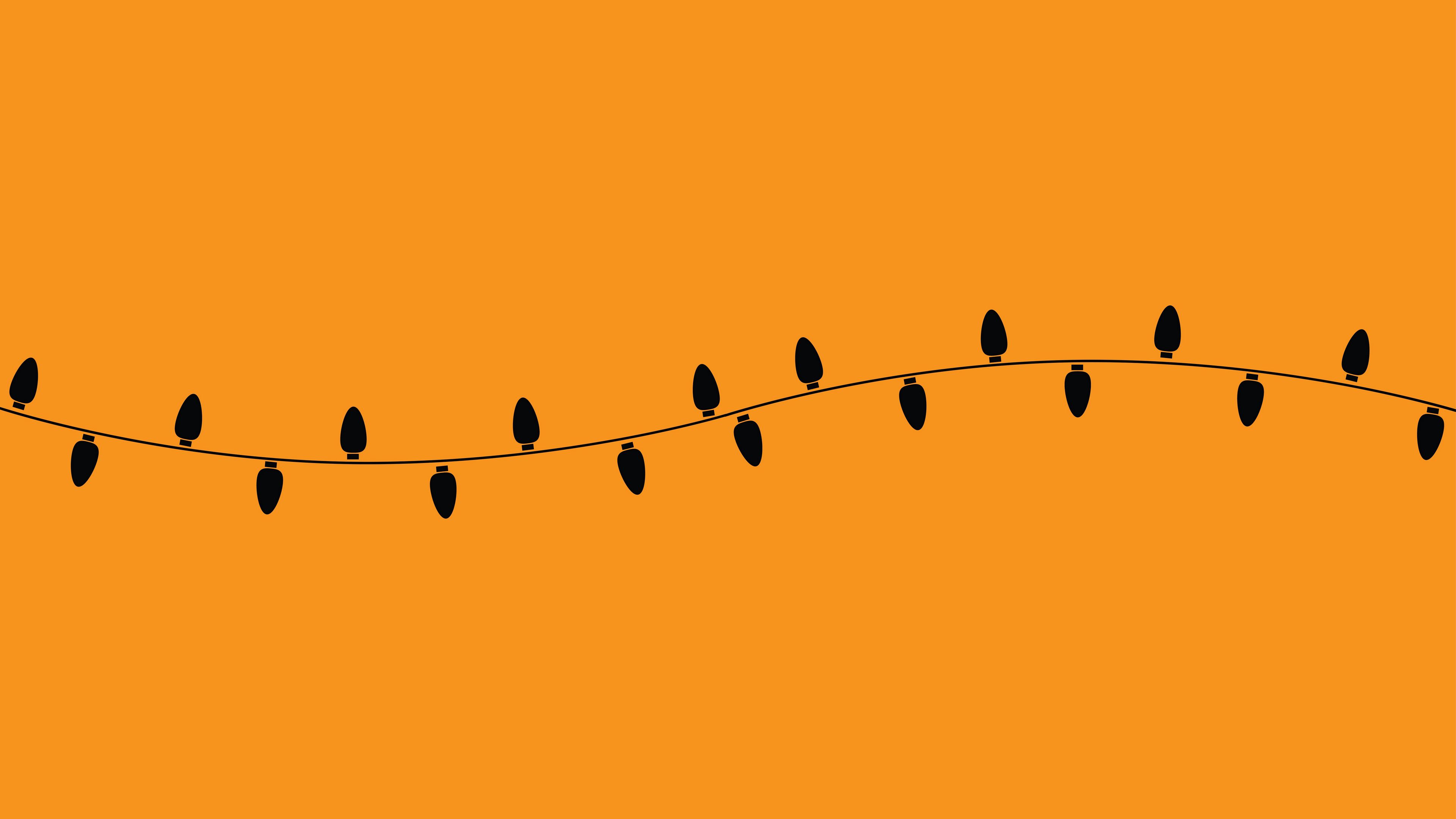 garland, light bulb, vector, minimalism, orange, electricity, 4k, HD Wallpaper