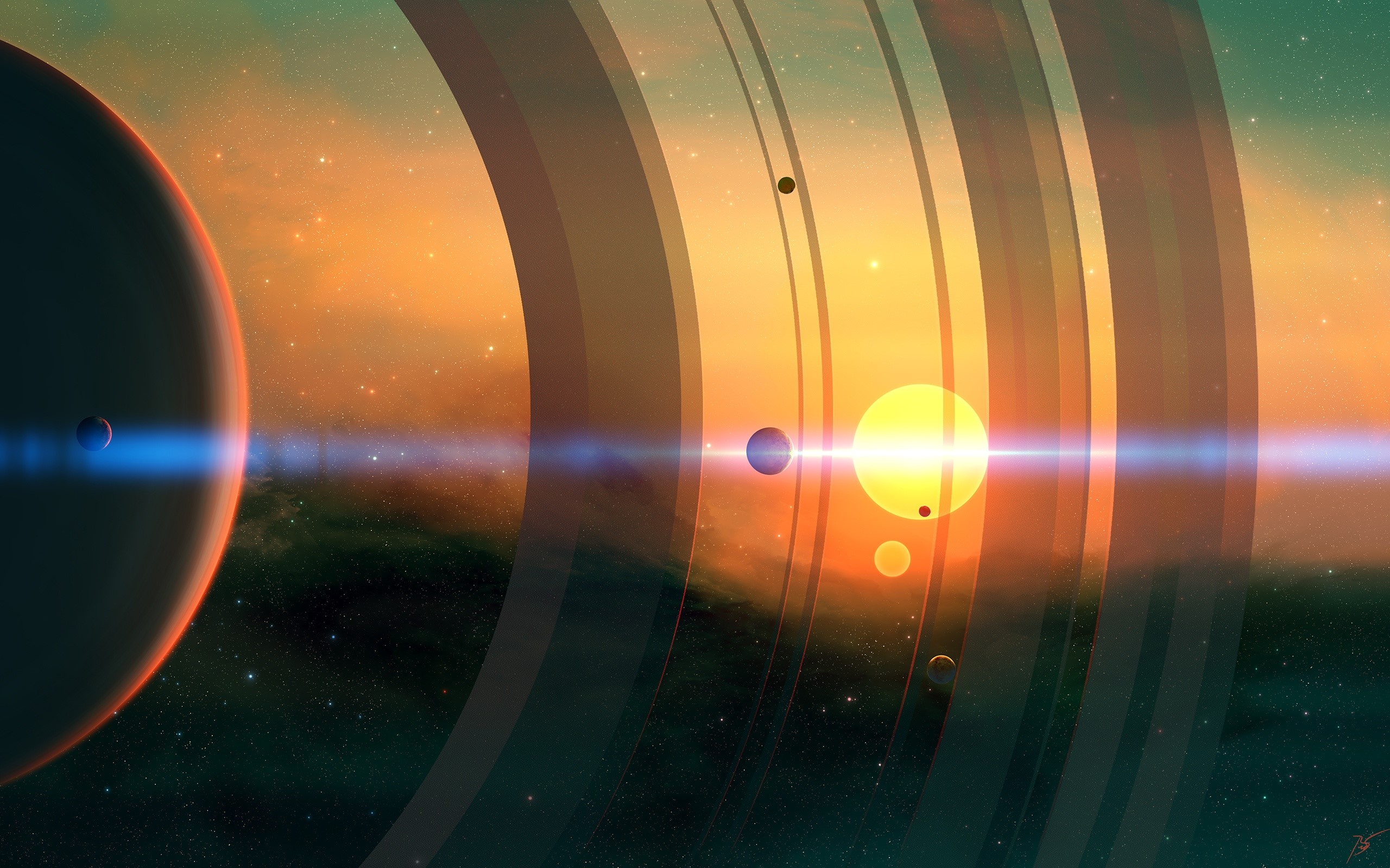 space, space art, planet, digital art, JoeyJazz, HD Wallpaper