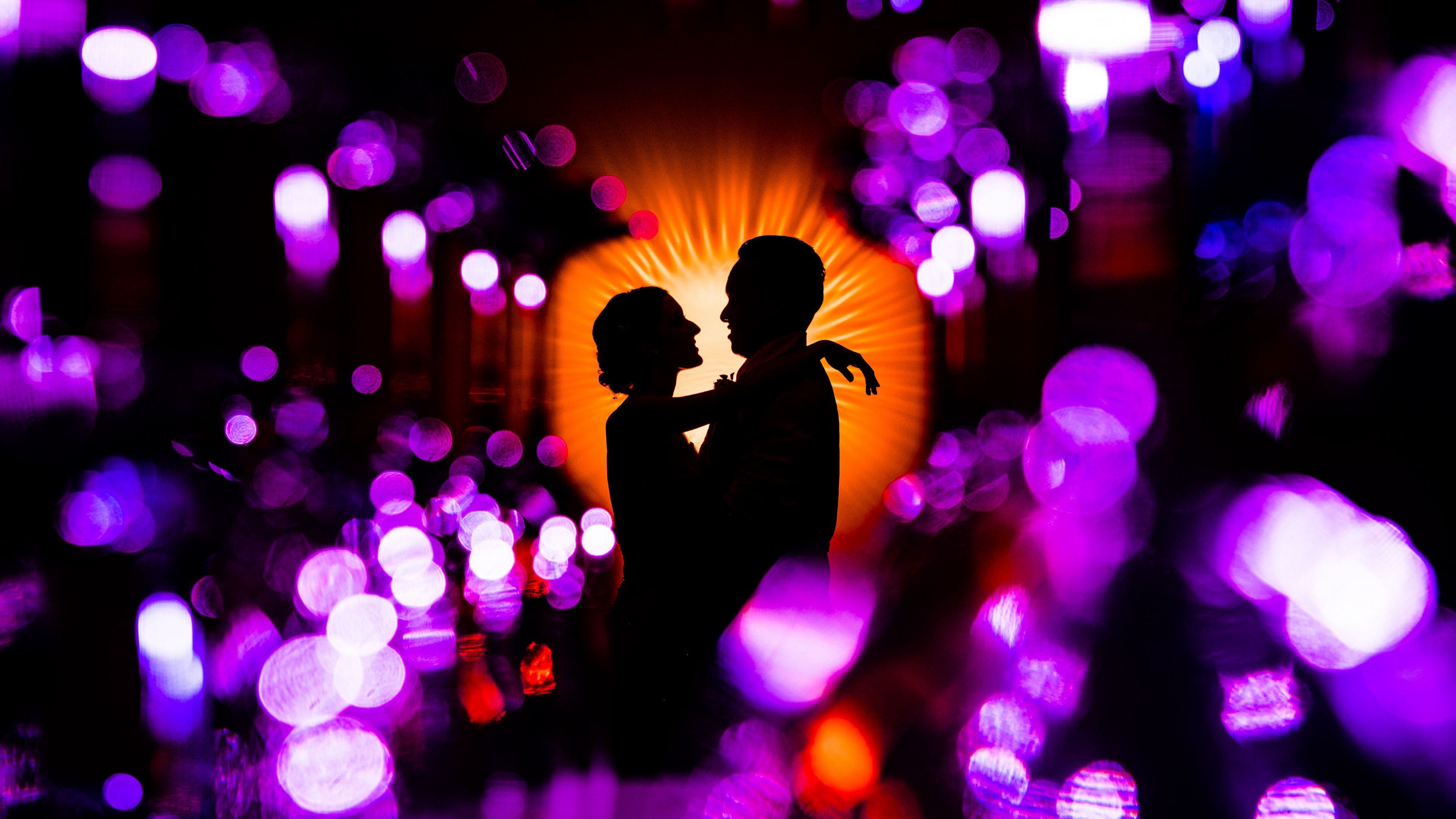 couple, lovers, hugs, hugging, romance, love, shiny, glamor, 4k, HD Wallpaper