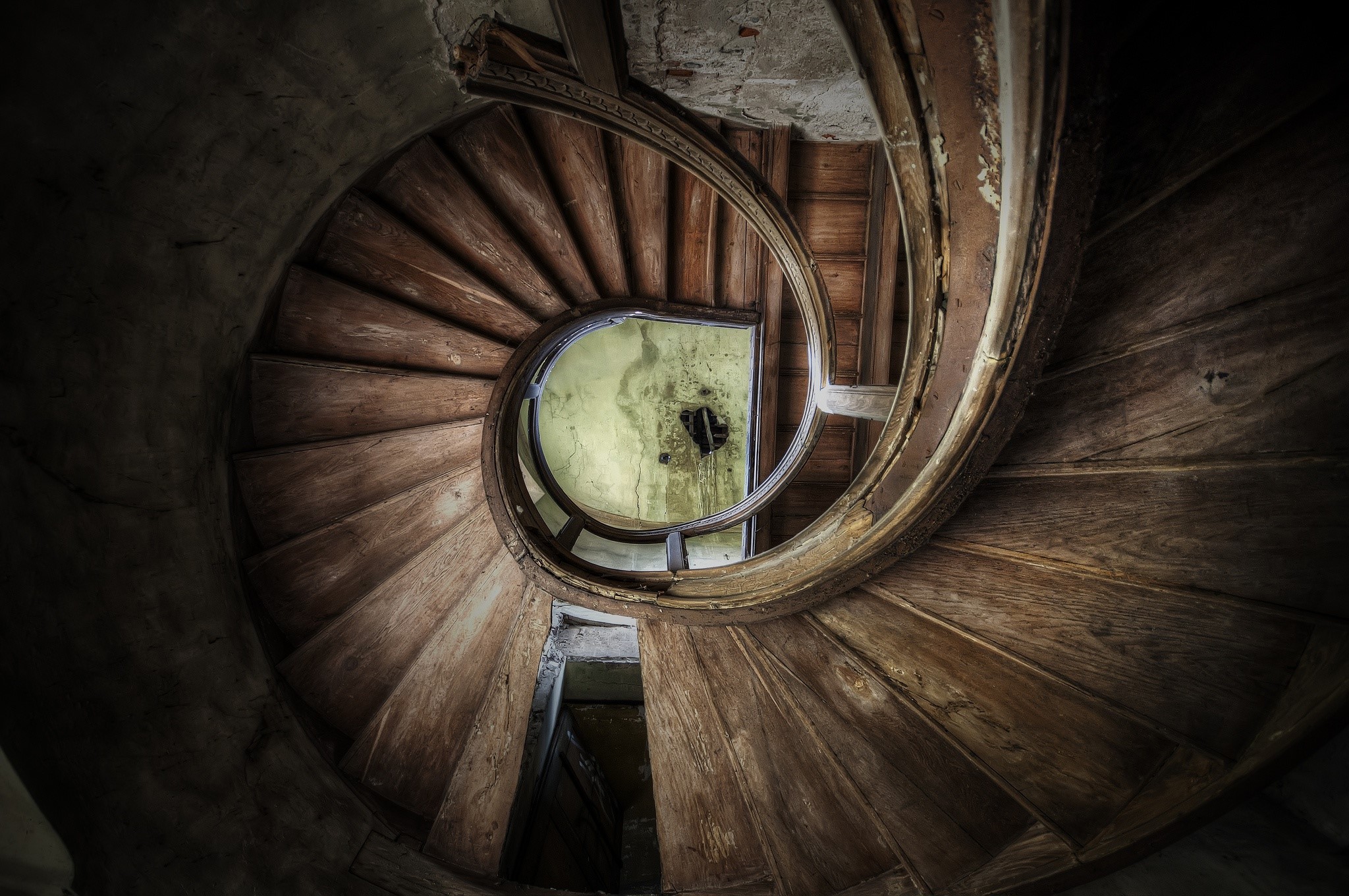 building, stairs, stairway, abandoned, HD Wallpaper