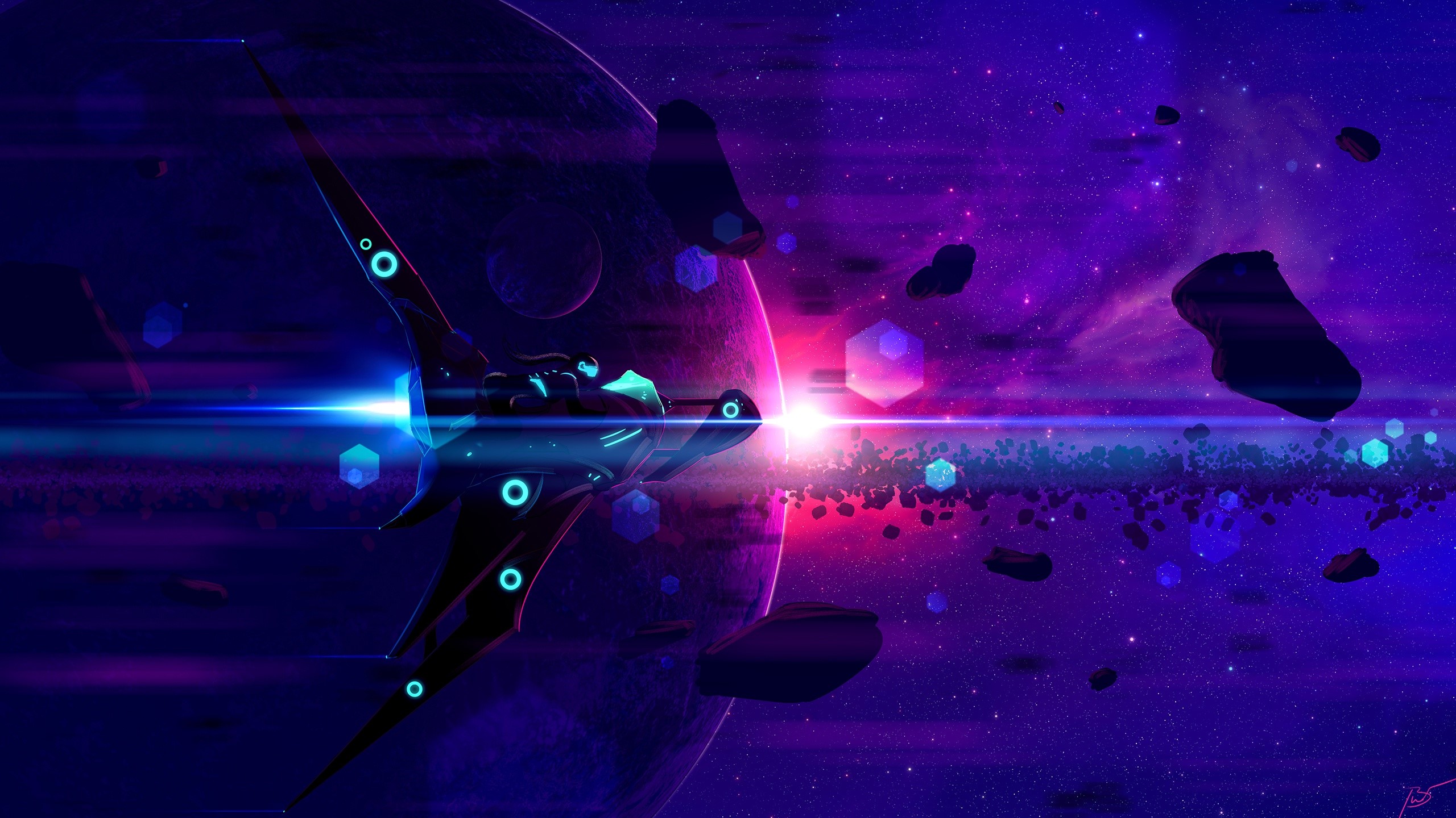 space, digital art, science fiction, artwork, JoeyJazz, HD Wallpaper