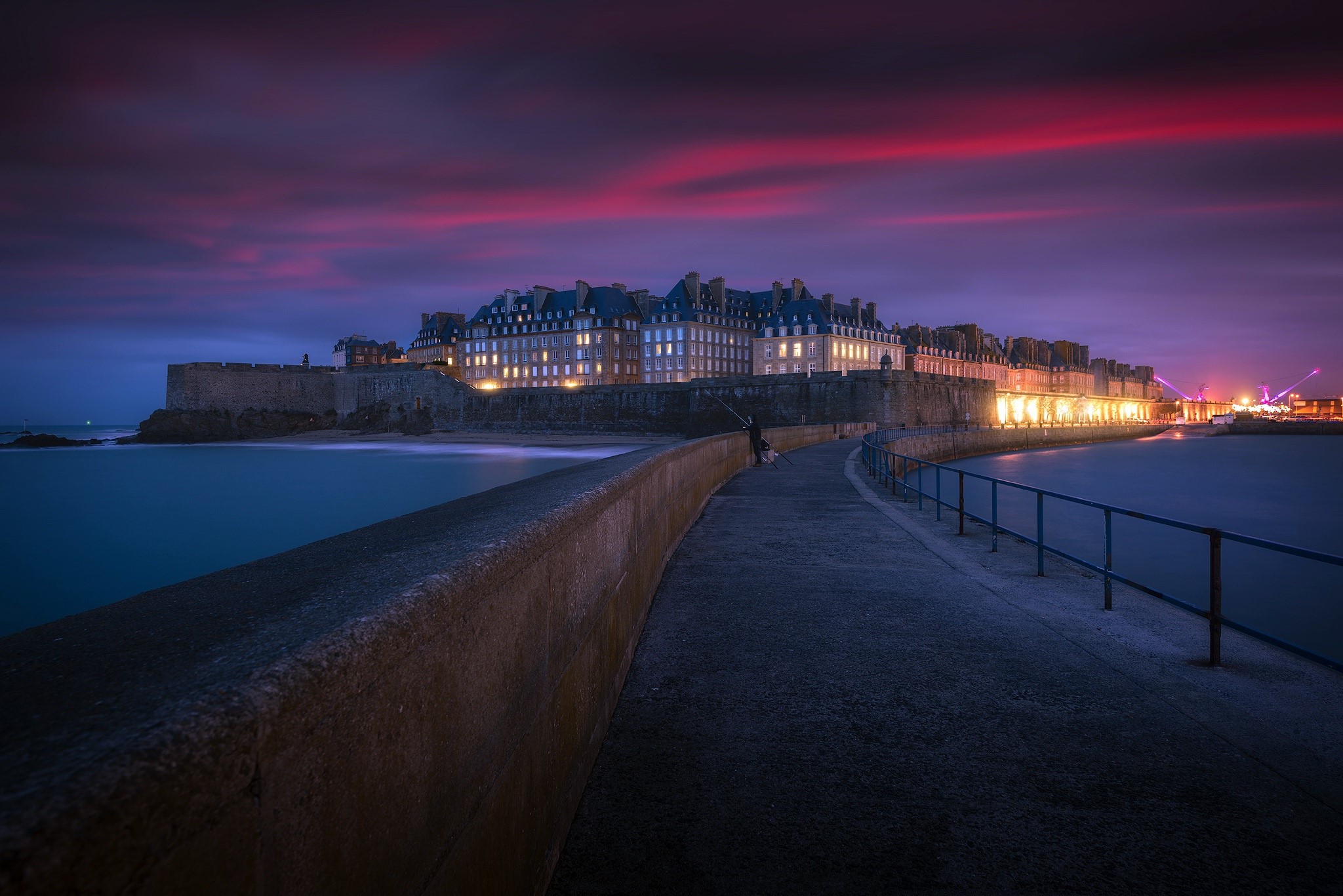 France, sky, dark, night, calm, HD Wallpaper