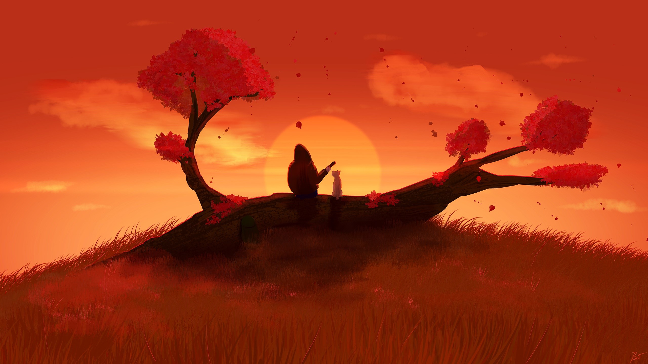 sunlight, nature, sky, artwork, fantasy art, JoeyJazz, HD Wallpaper