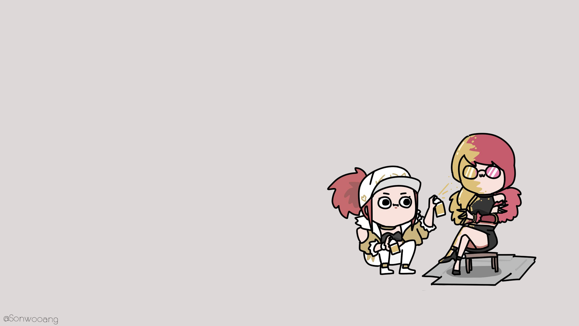 League of Legends, Akali(League of Legends), simple background, Evelynn (League of Legends), HD Wallpaper