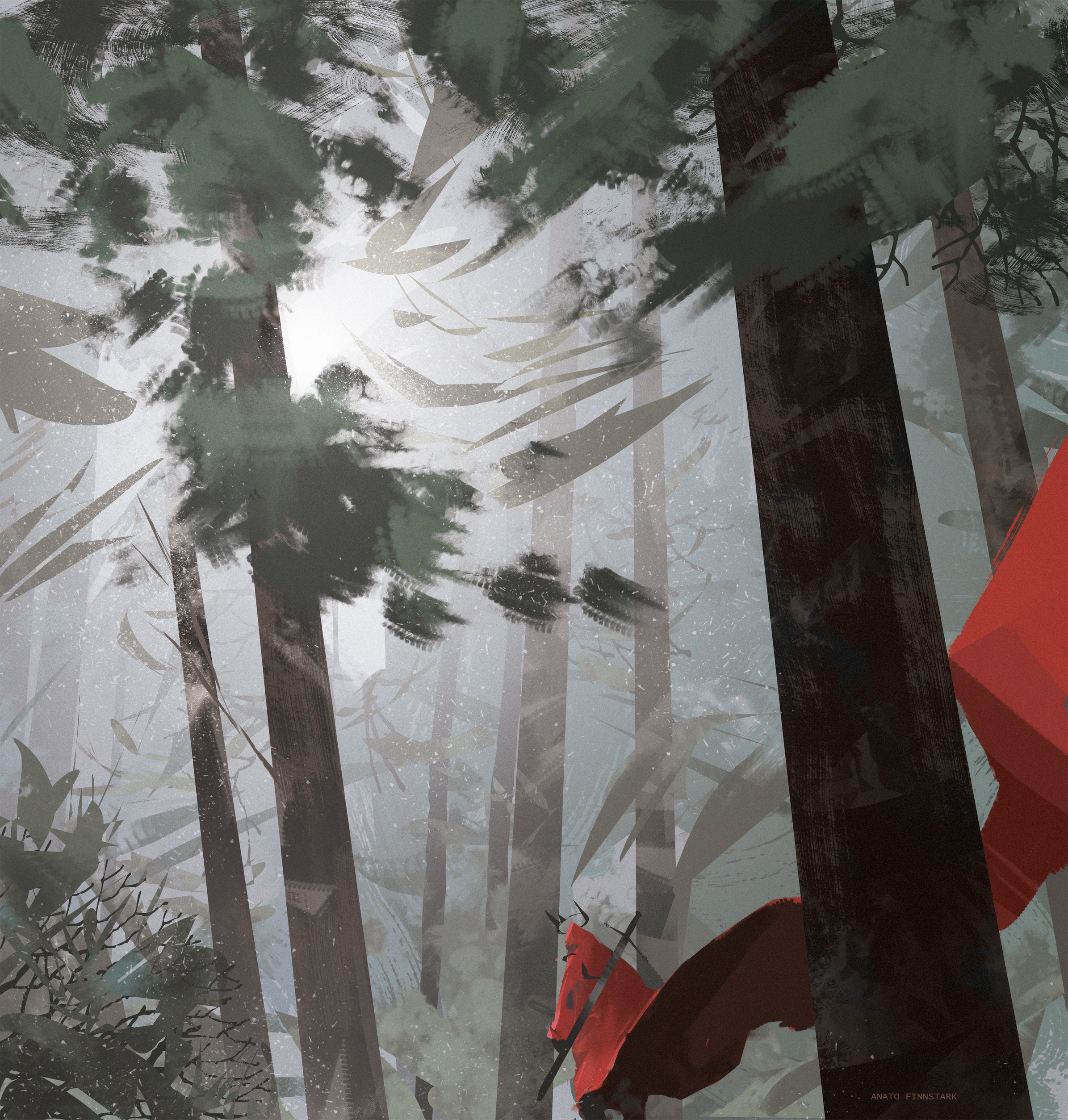 king, men, Fantasy Men, crown, cape, sword, weapon, walking, windy, snowing, forest, trees, fantasy art, artwork, drawing, digital painting, illustration, 2D, digital art, Anato Finnstark, environment, HD Wallpaper
