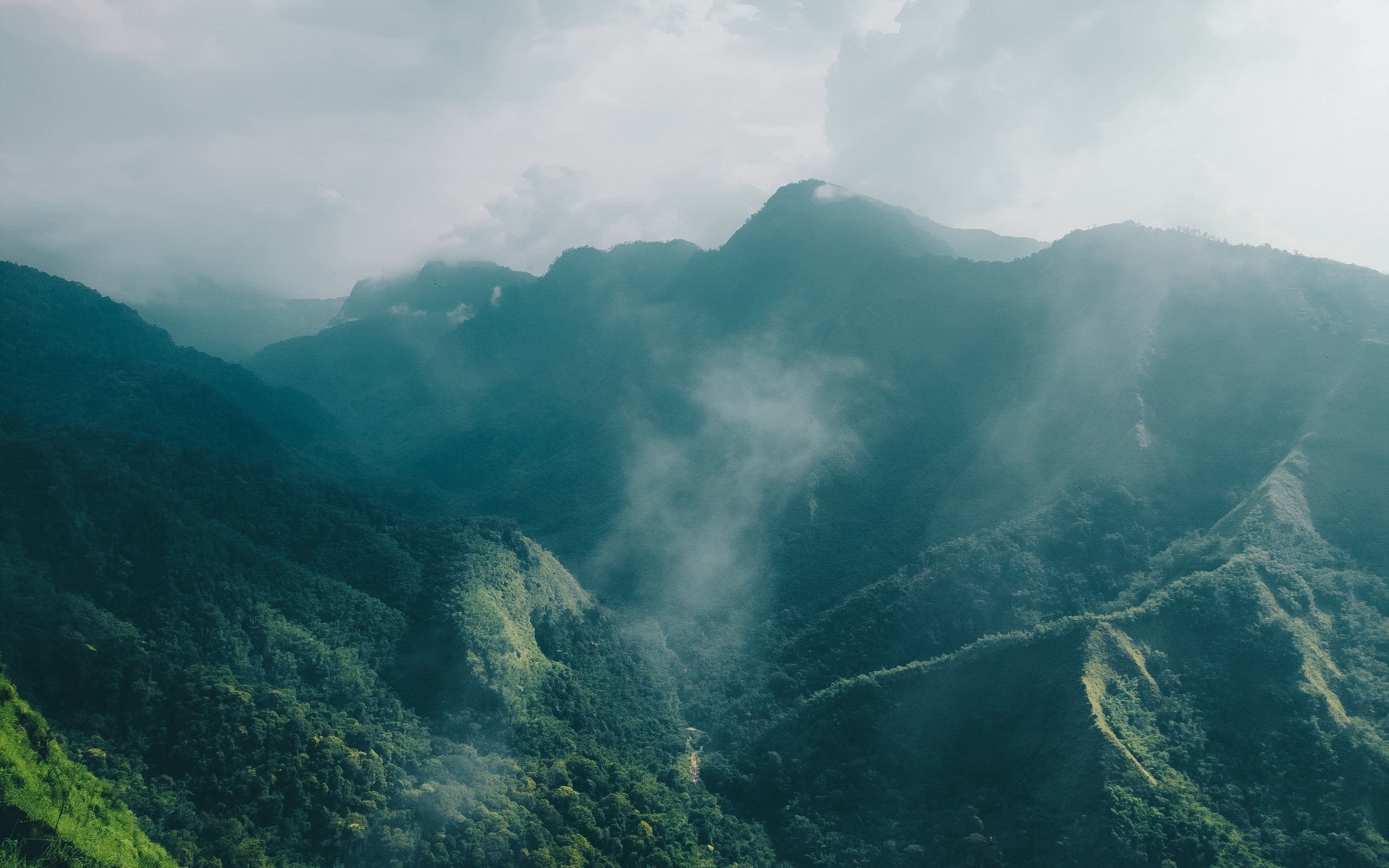 landscape, mountains, mist, HD Wallpaper