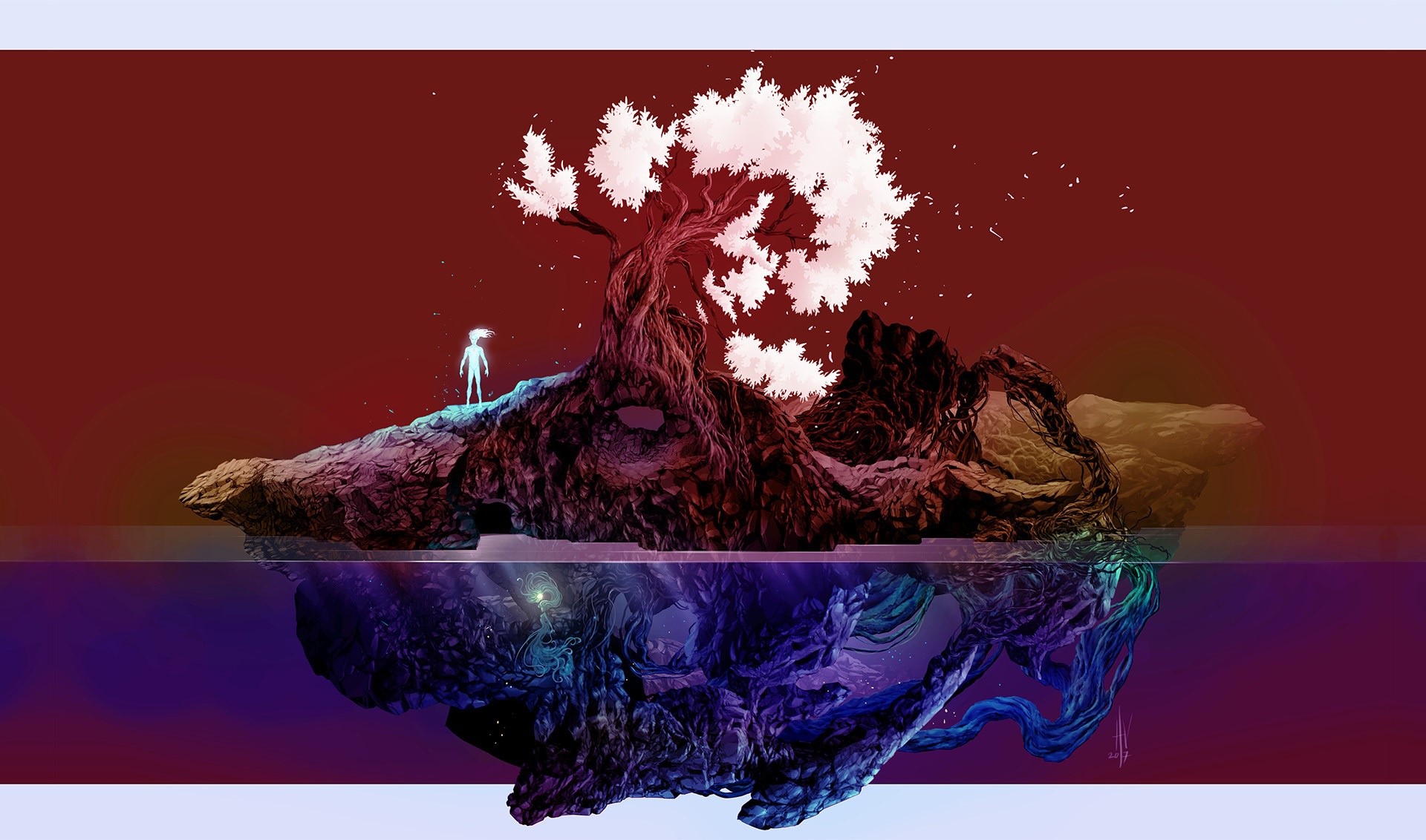 nature, artwork, digital art, underwater, fantasy art, HD Wallpaper