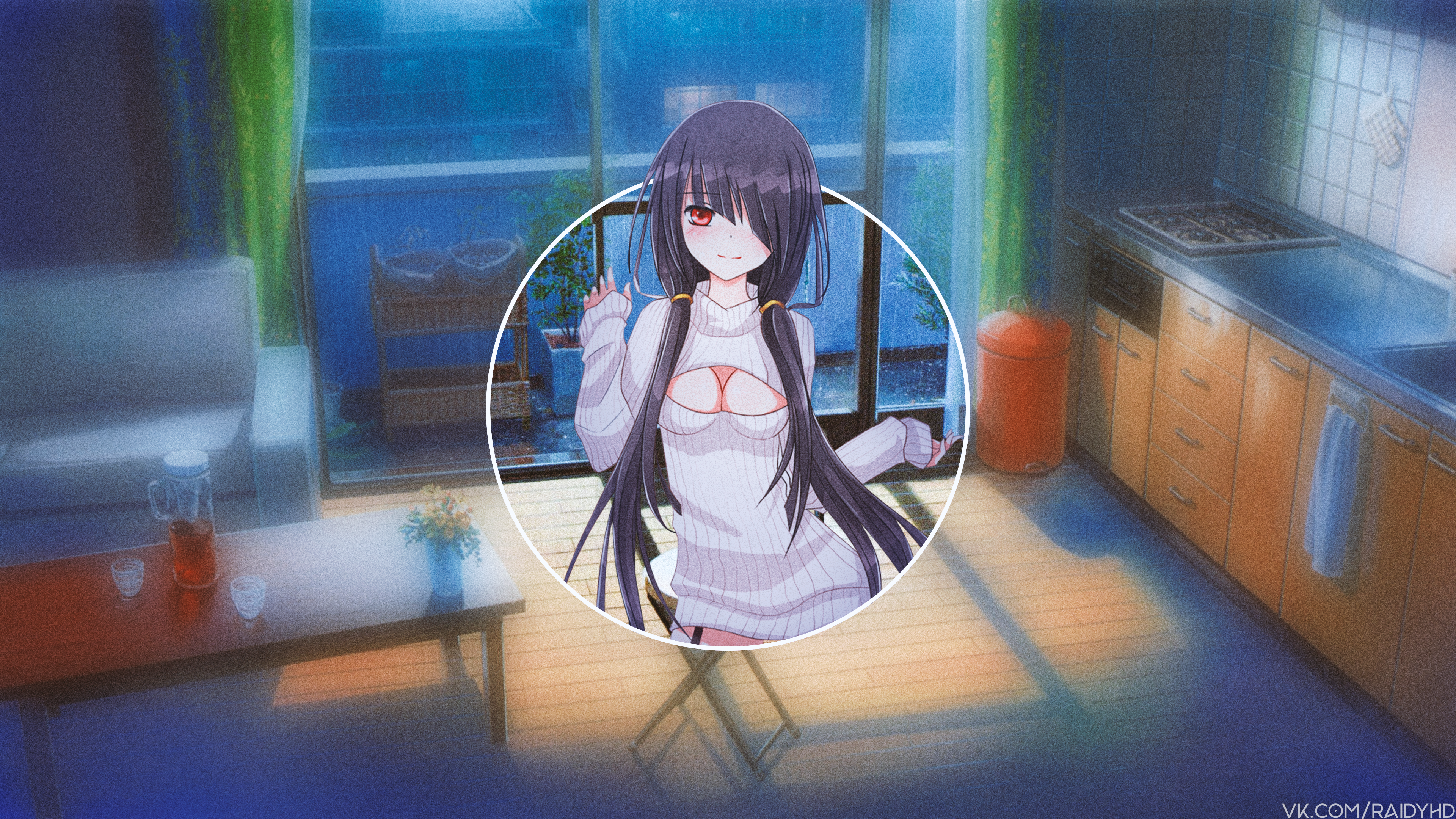 anime girls, picture-in-picture, anime, Tokisaki Kurumi, HD Wallpaper