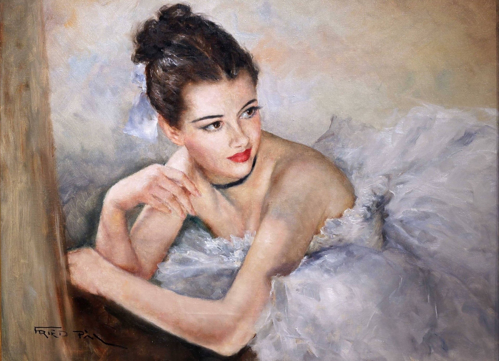 ballerina, artwork, women, painting, HD Wallpaper