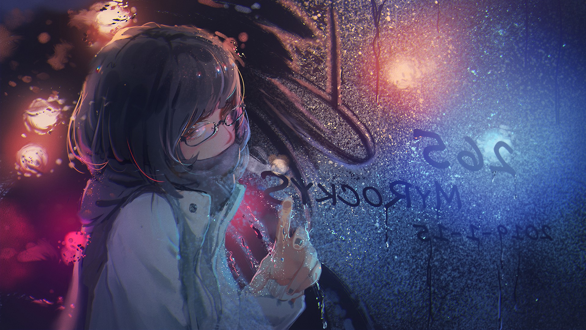 anime, anime girls, original characters, glasses, HD Wallpaper
