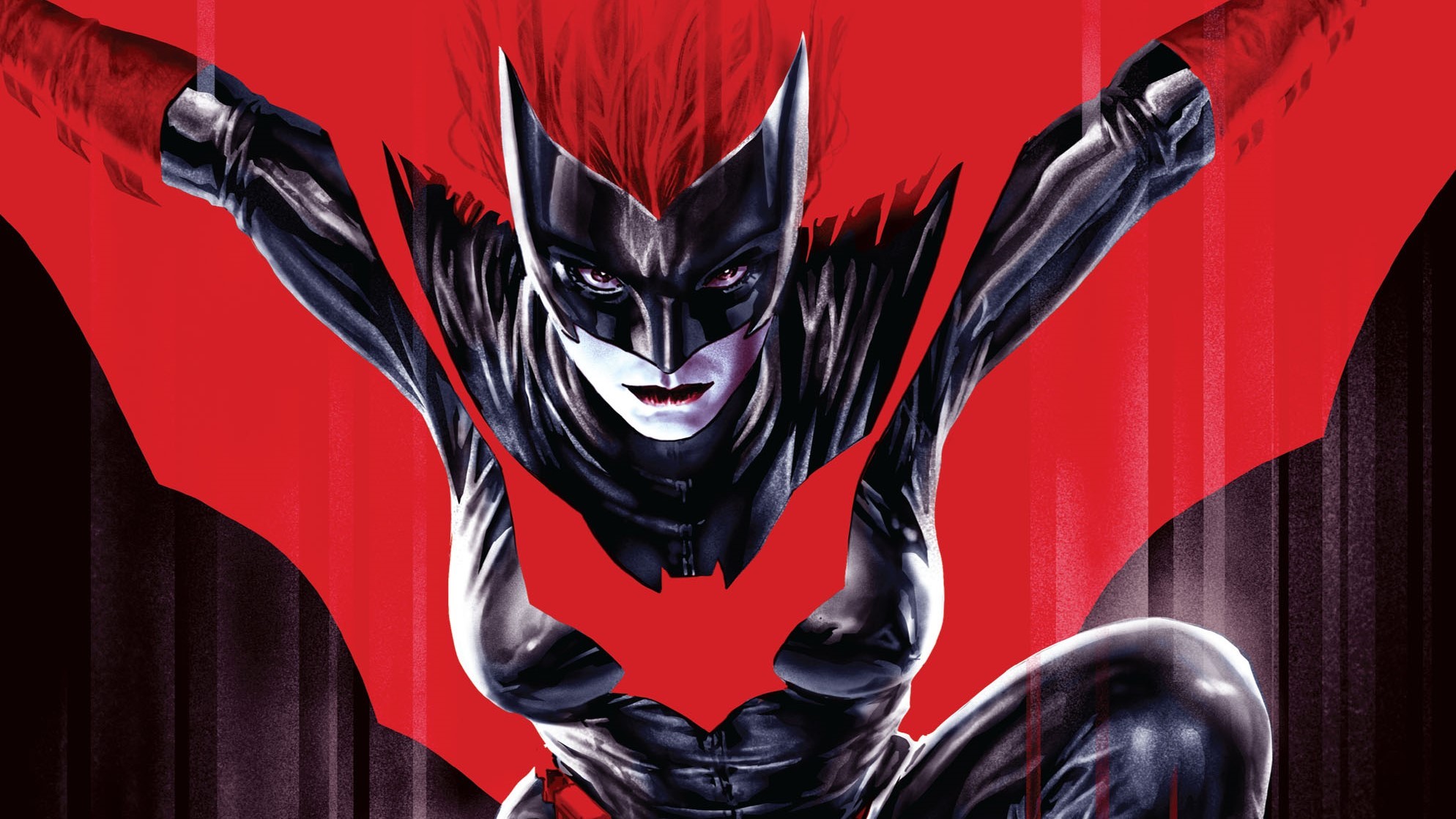 DC Comics, DC Universe, fantasy girl, boobs, Batwoman, Batman logo, HD Wallpaper
