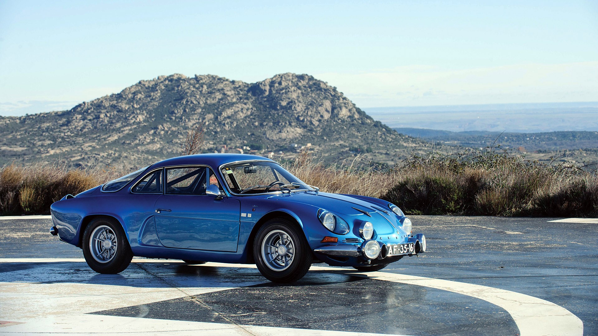 Renault Alpine, car, landscape, blue cars, HD Wallpaper