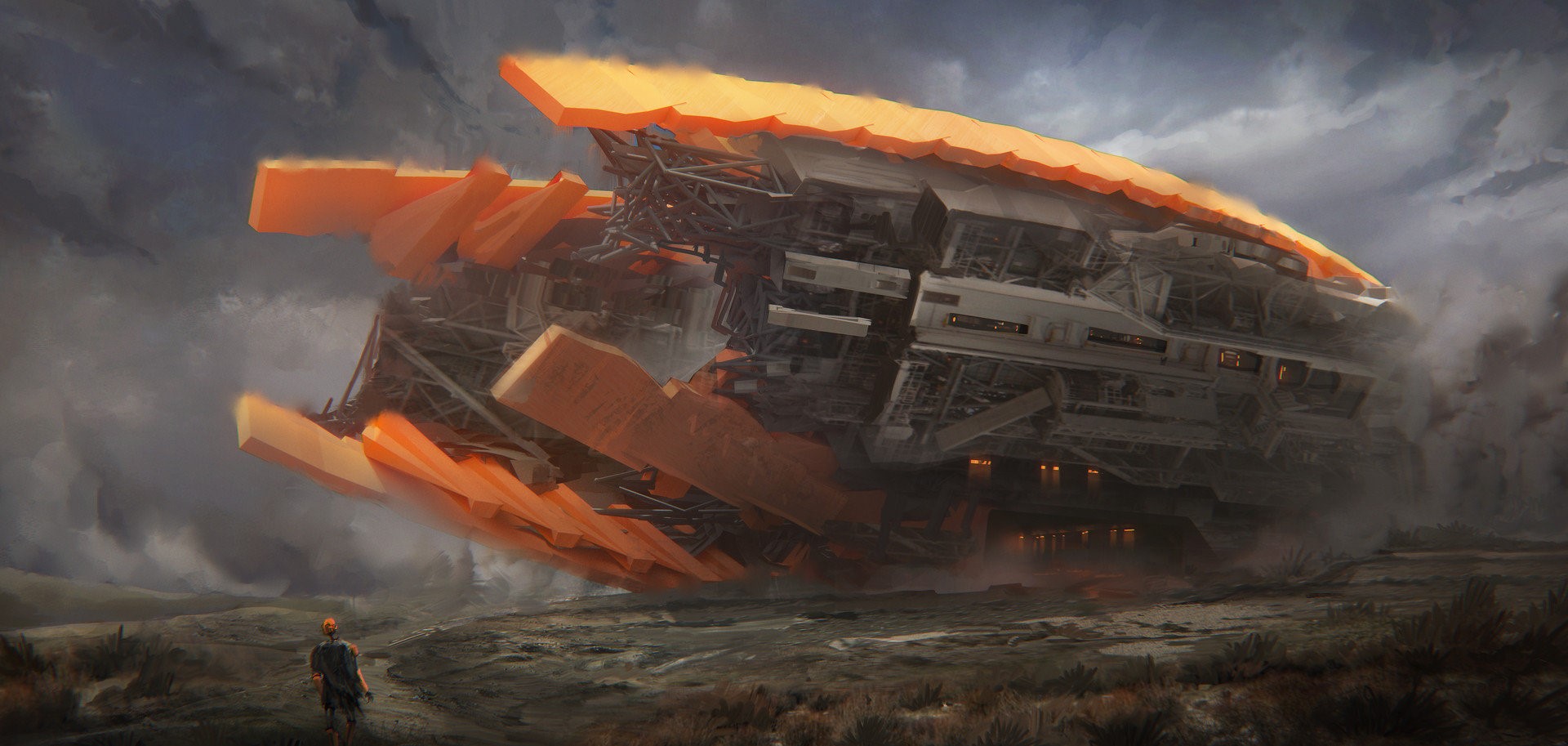 futuristic, vehicle, artwork, science fiction, HD Wallpaper