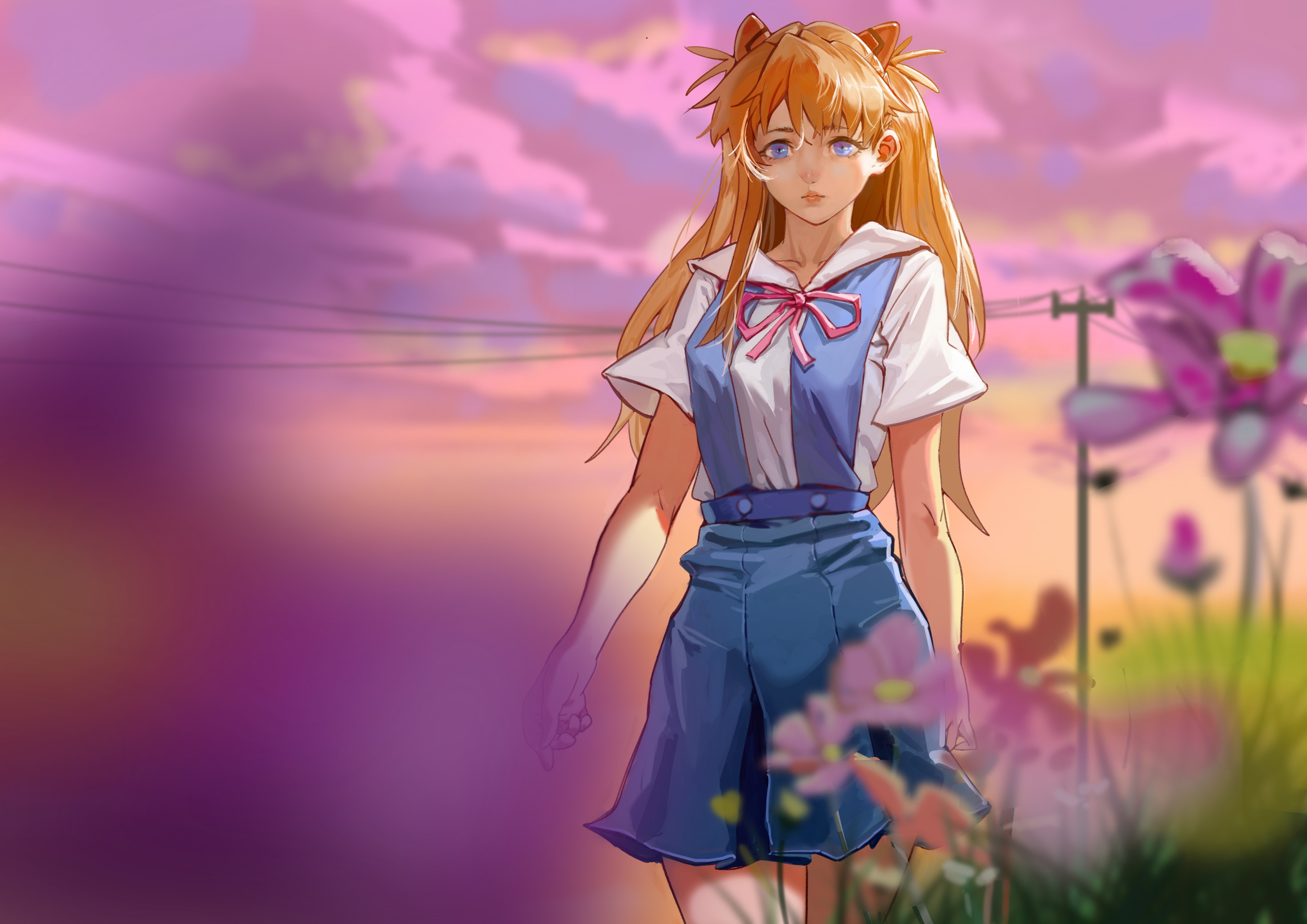 Neon Genesis Evangelion, redhead, twintails, anime girls, Asuka Langley Soryu, HD Wallpaper