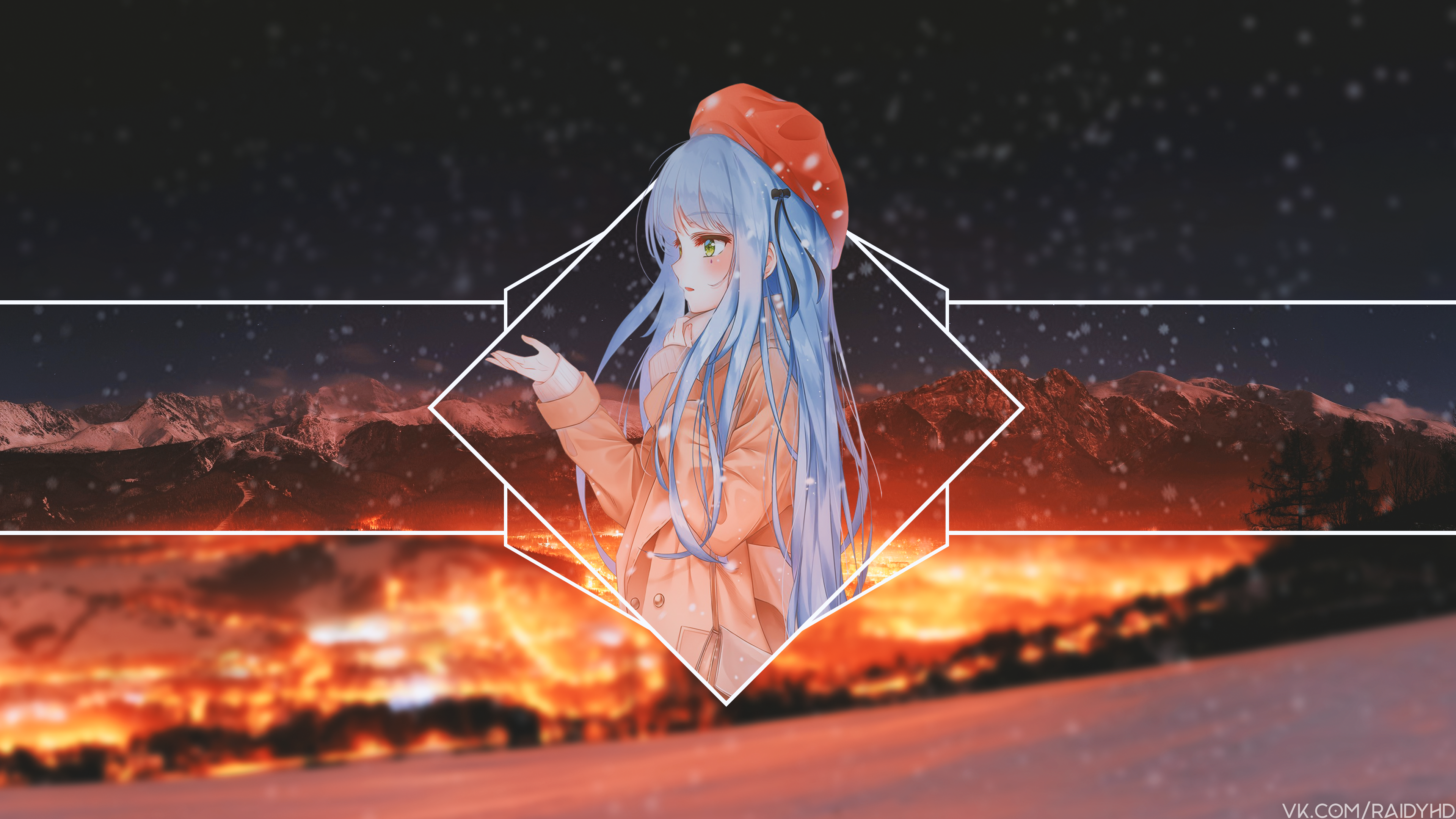 anime girls, anime, picture-in-picture, HD Wallpaper
