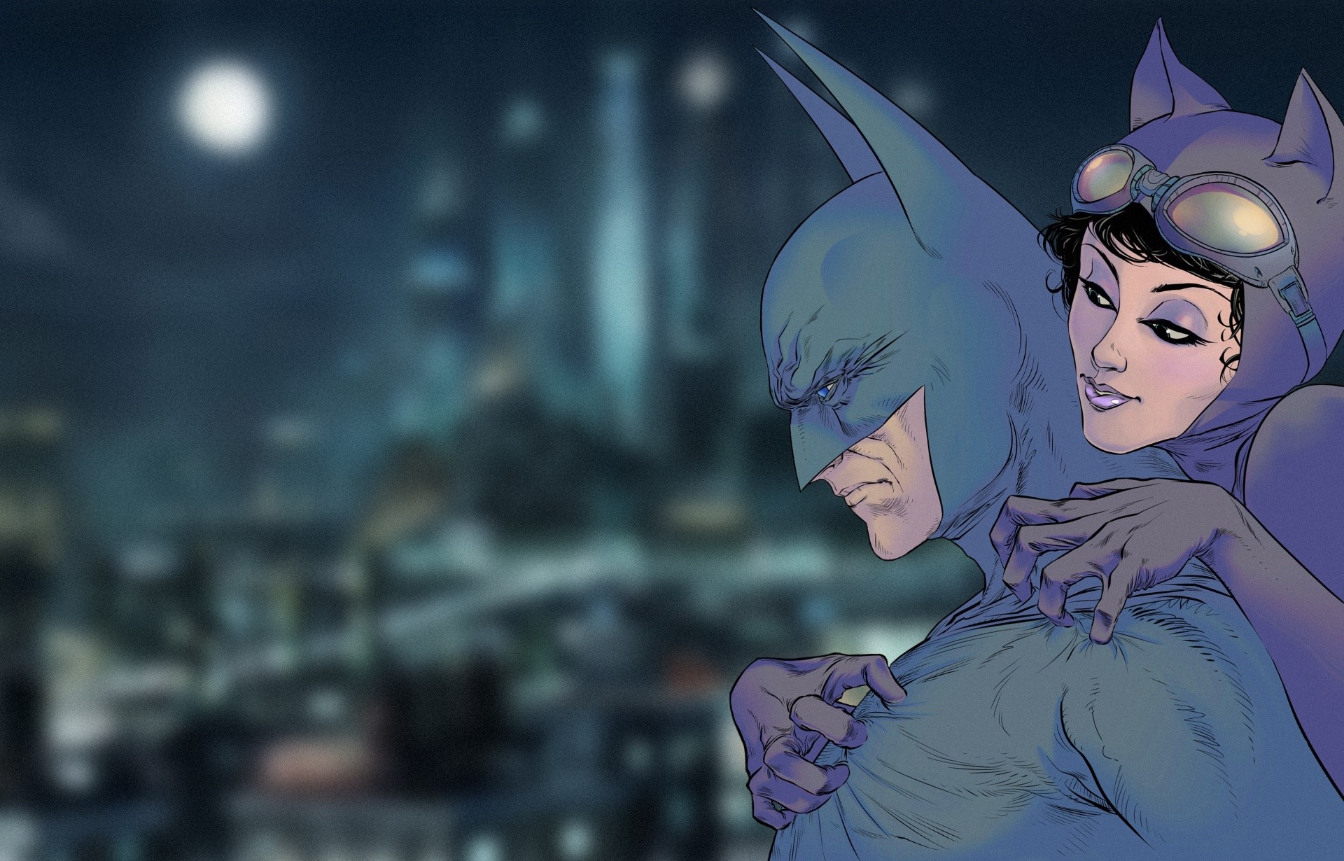 artwork, Batman, comic art, Catwoman, HD Wallpaper