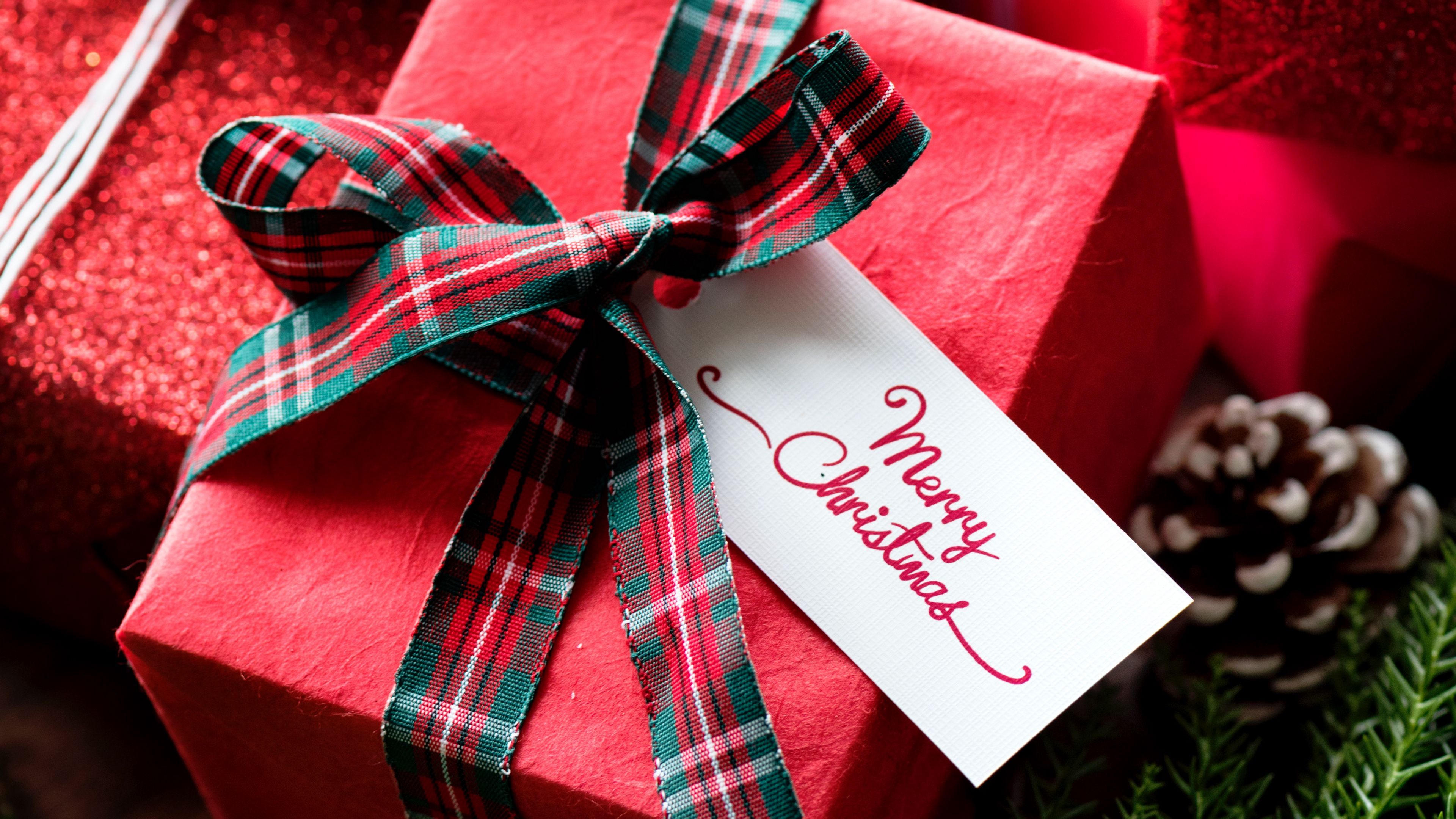 gifts, xmas, christmas, new year, bow, decoration, 4k, HD Wallpaper