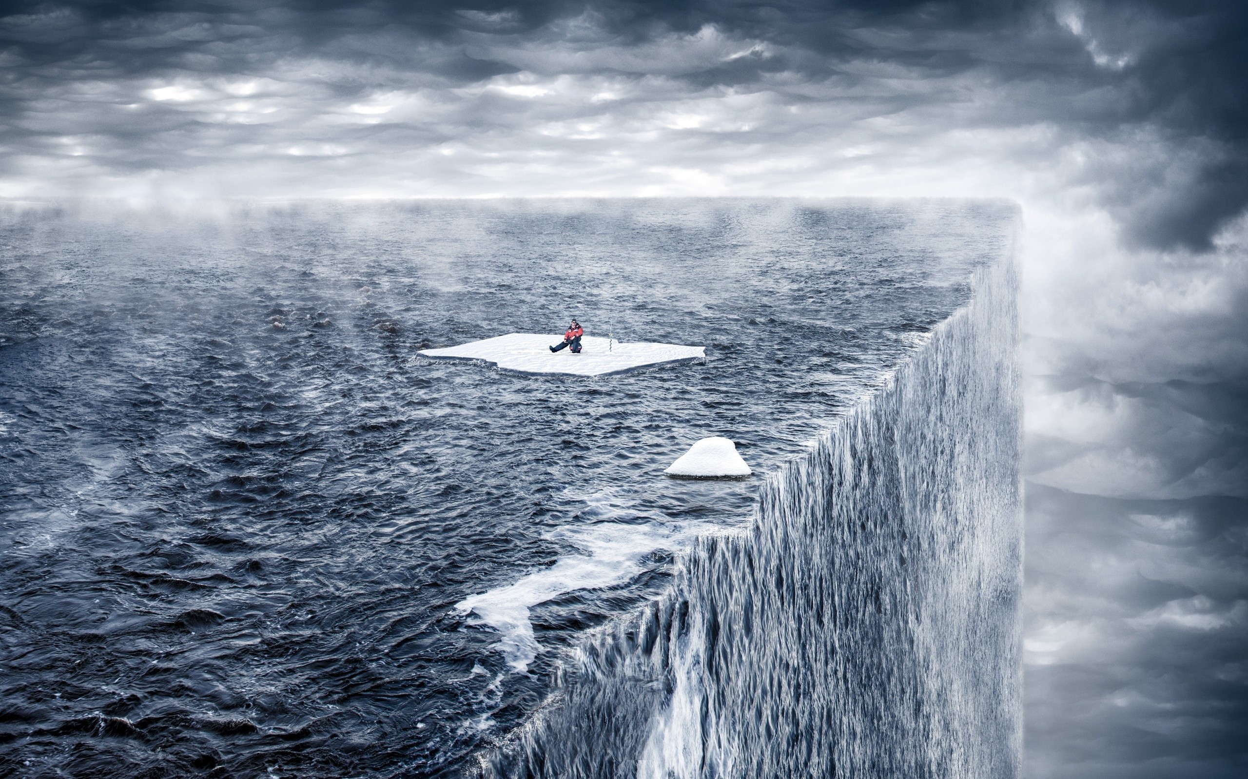 digital art, sea, nature, alone, surreal, HD Wallpaper