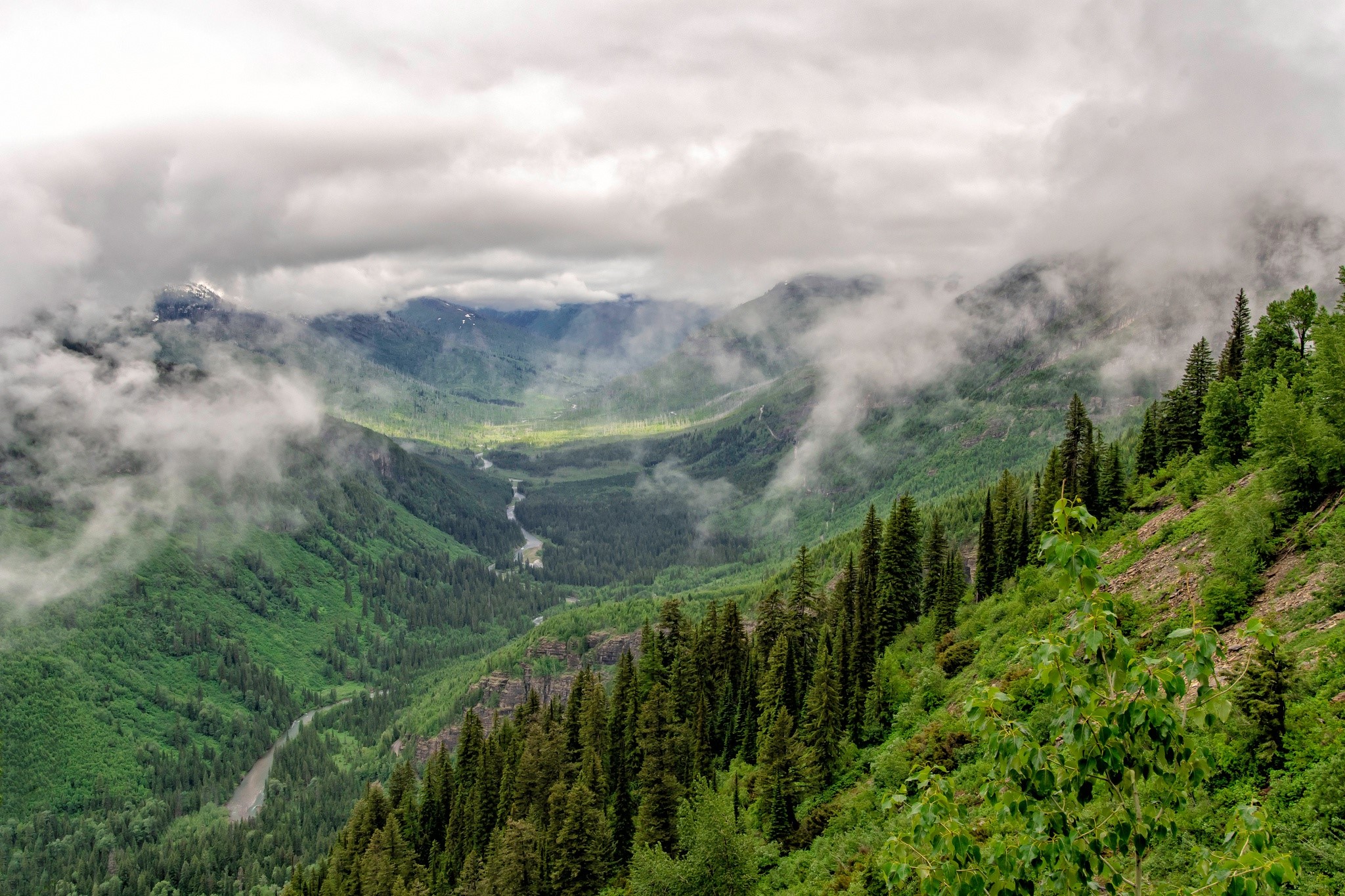 nature, Canada, landscape, valley, river, overcast, HD Wallpaper