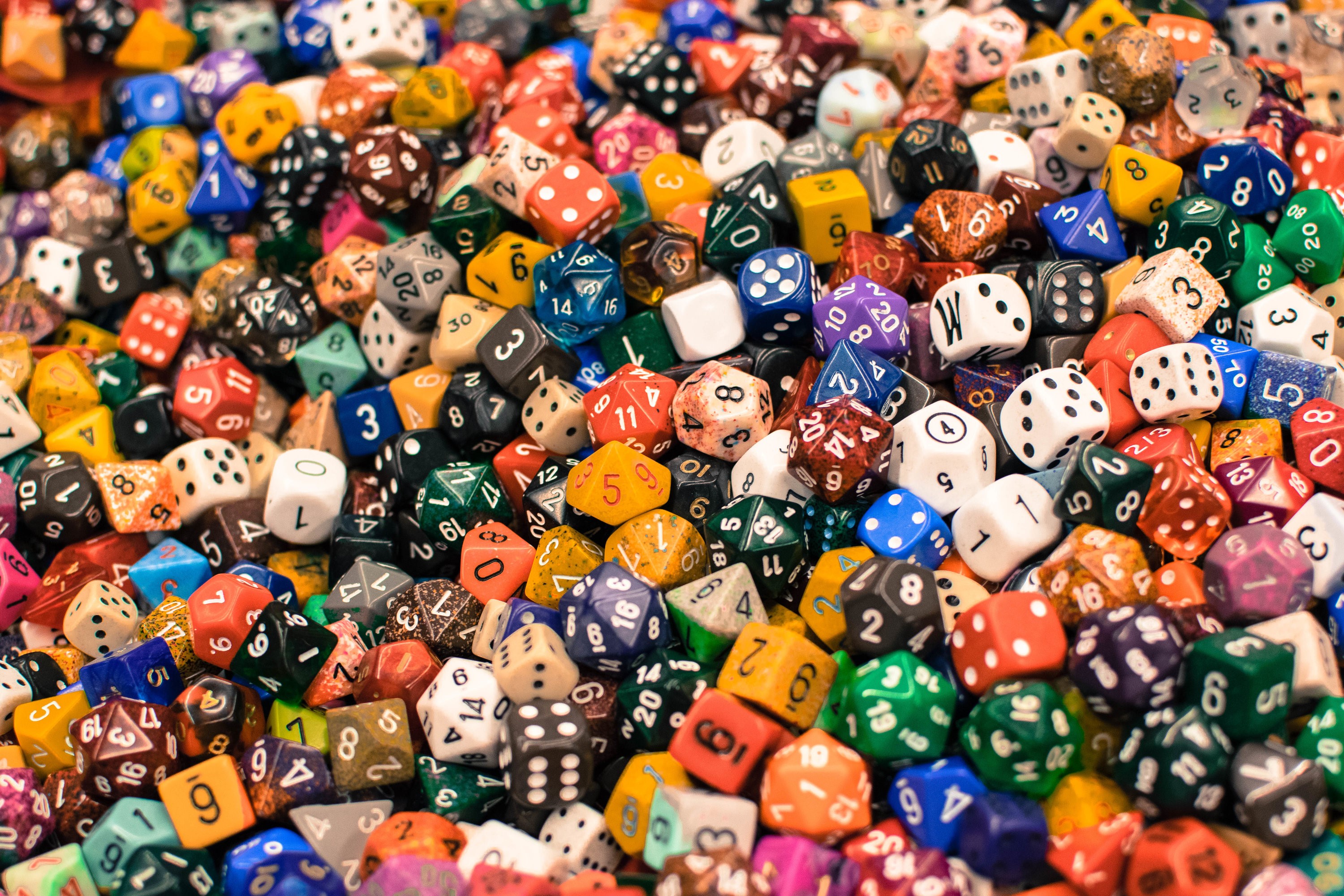 dice, colorful, numbers, HD Wallpaper