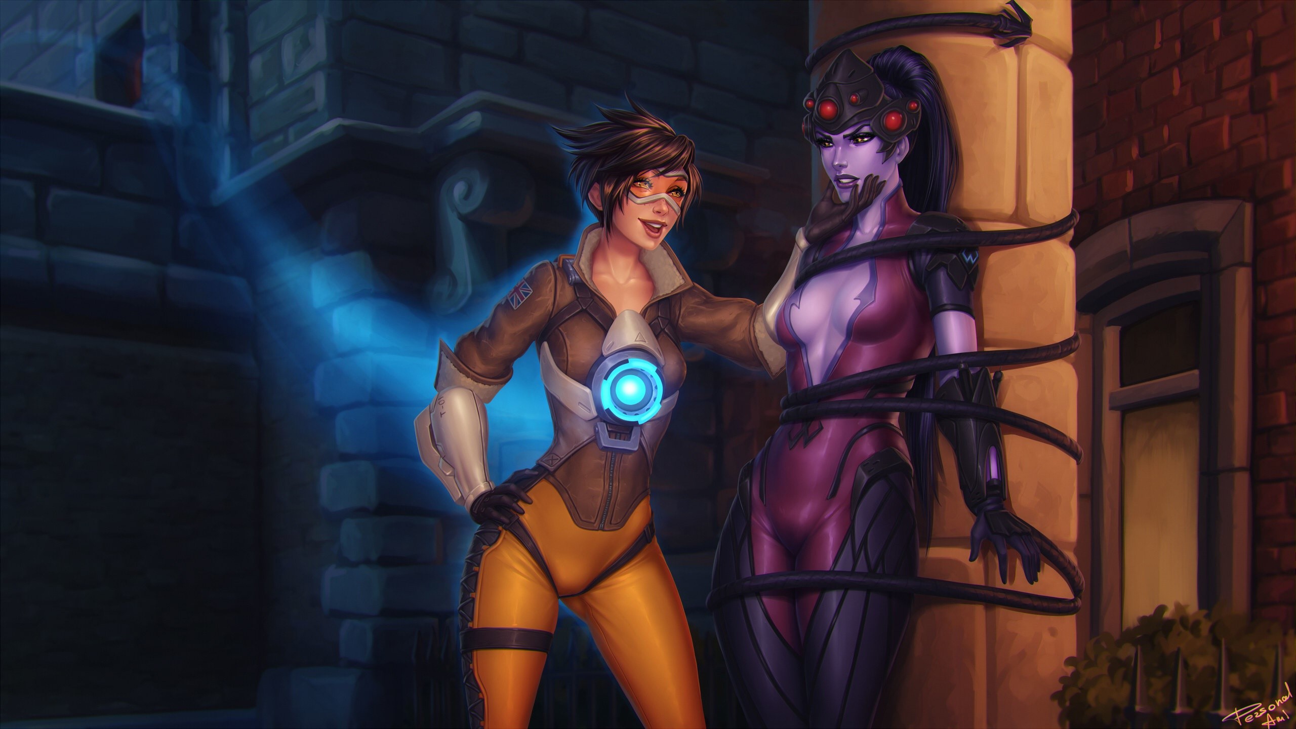Lena Oxton, Blizzard Entertainment, Overwatch, Tracer (Overwatch), PC gaming, fan art, HD Wallpaper