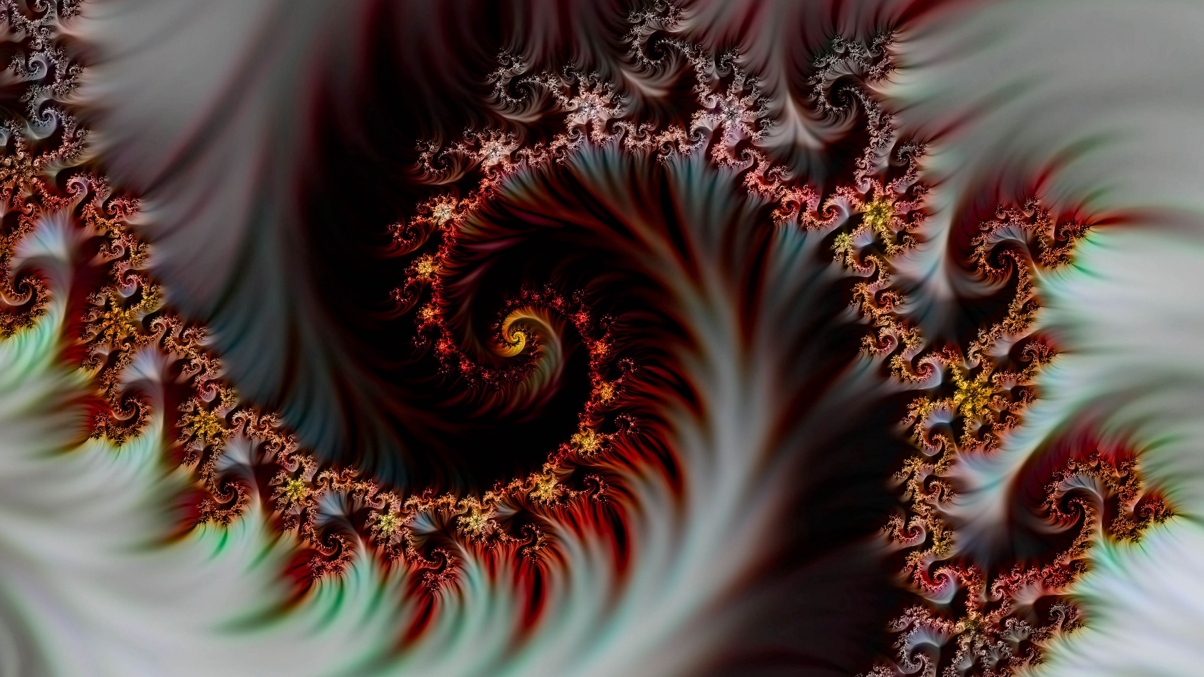 fractal, spiral, digital art, abstraction, futuristic, 4k, HD Wallpaper